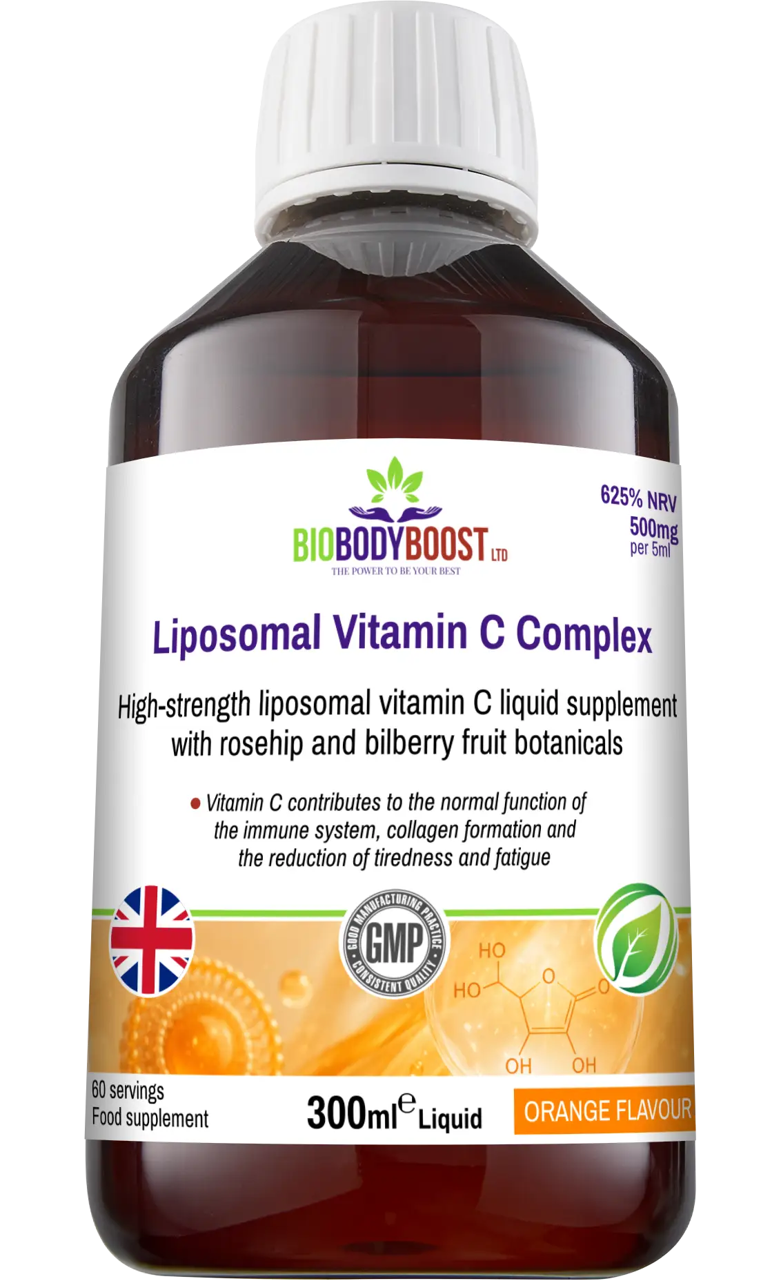 Liposomal vitamin C UK bioavailability skin collagen halal guide BioBodyBoost