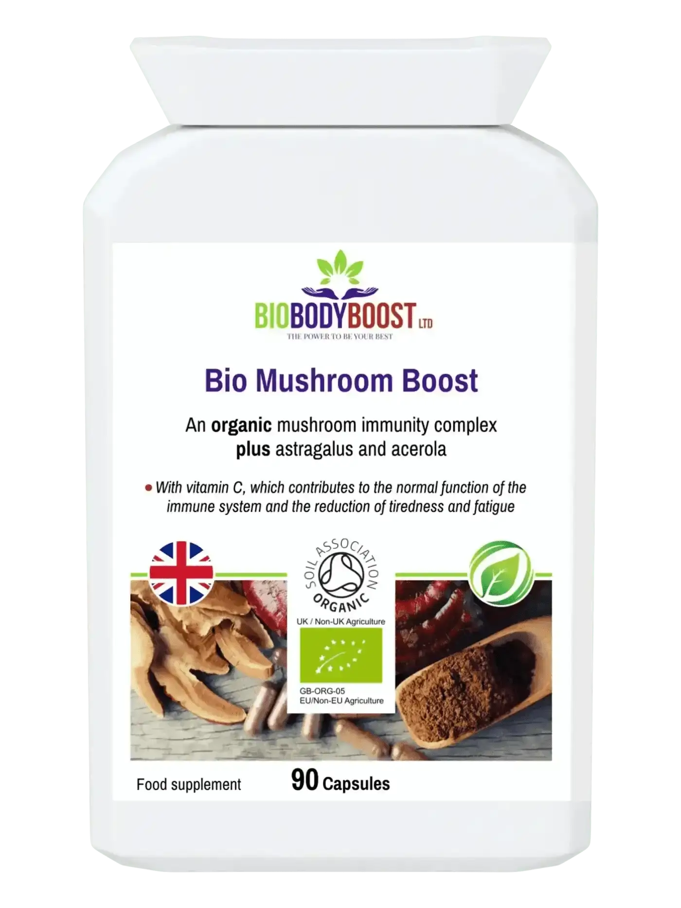 Organic 5 mushroom blend supplement UK with astragalus