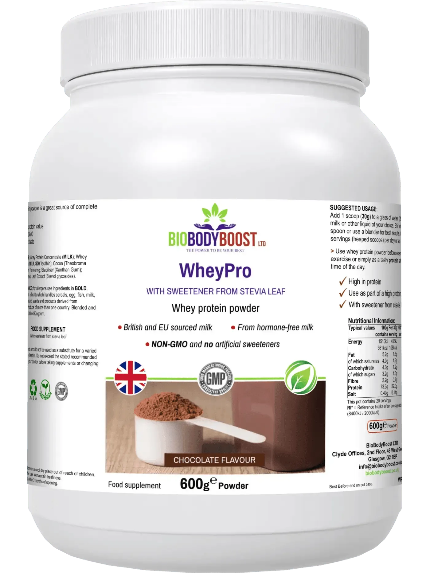 WheyPro chocolate Supplements for Her, Him & Kids BioBodyBoost