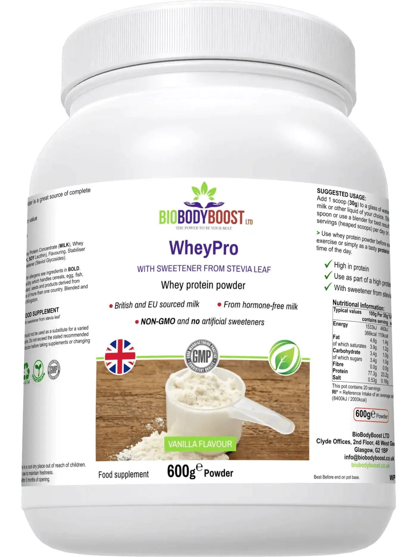 WheyPro Vegetarian Food Supplements BioBodyBoost