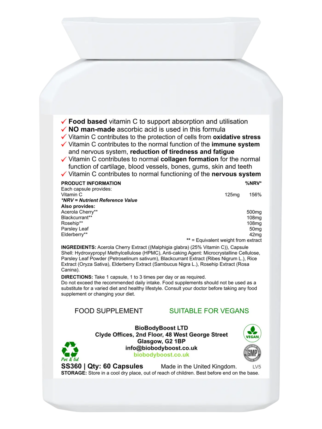 Bio - C Non - acidic Food Form Vitamin C - Vitamins & Supplements acerola