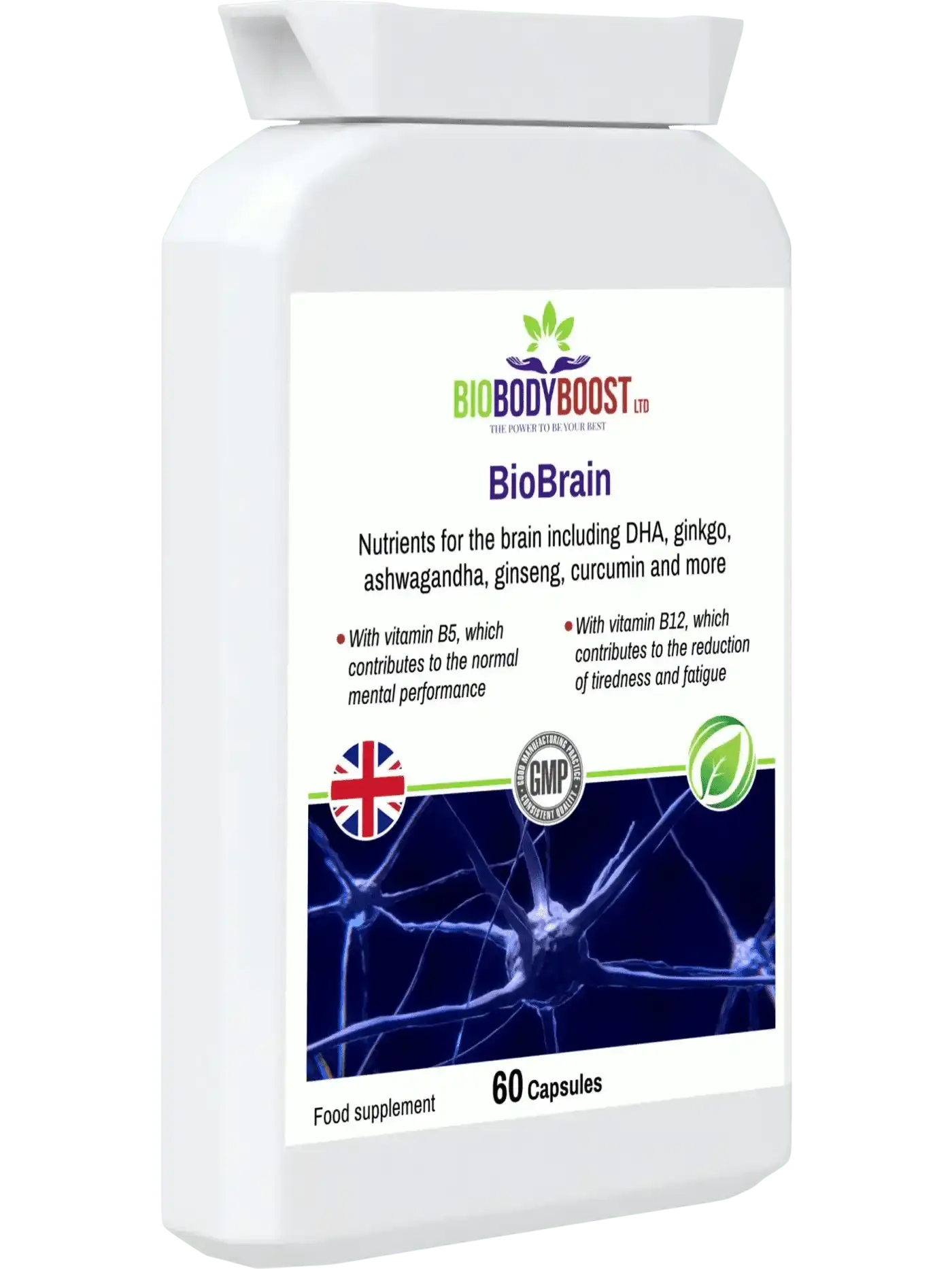 BioBodyBoost Brain Supplements BioBrain - Natural Nootropics Supplement