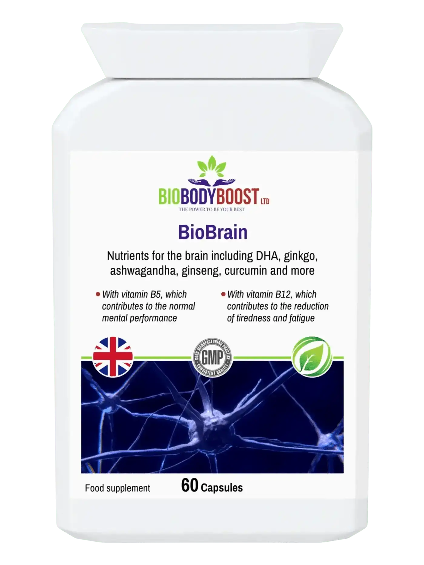 BioBodyBoost Brain Supplements BioBrain - Natural Nootropics Supplement