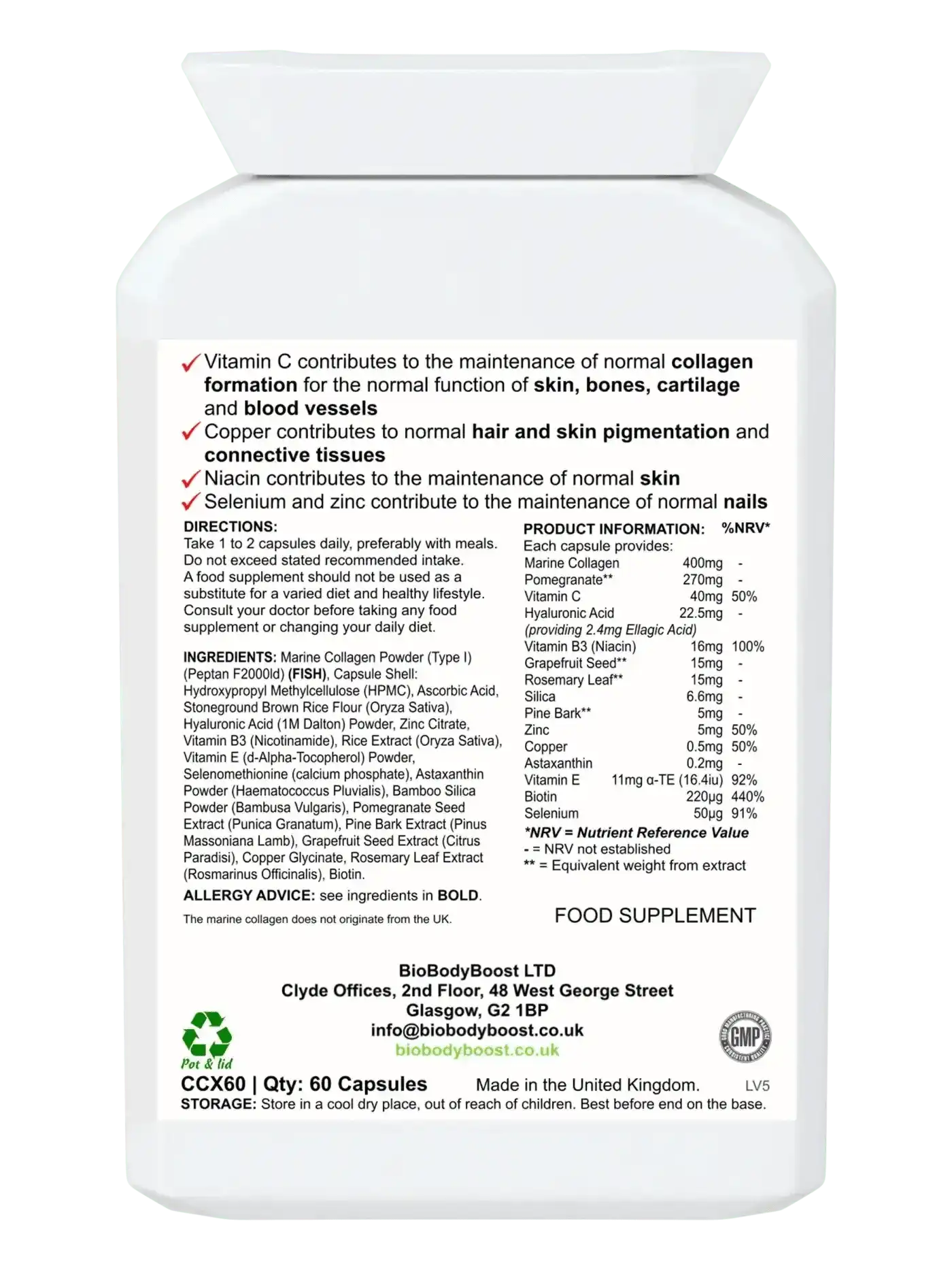 BioBodyBoost Collagen BioBeauty Blend - Marine Collagen Complex
