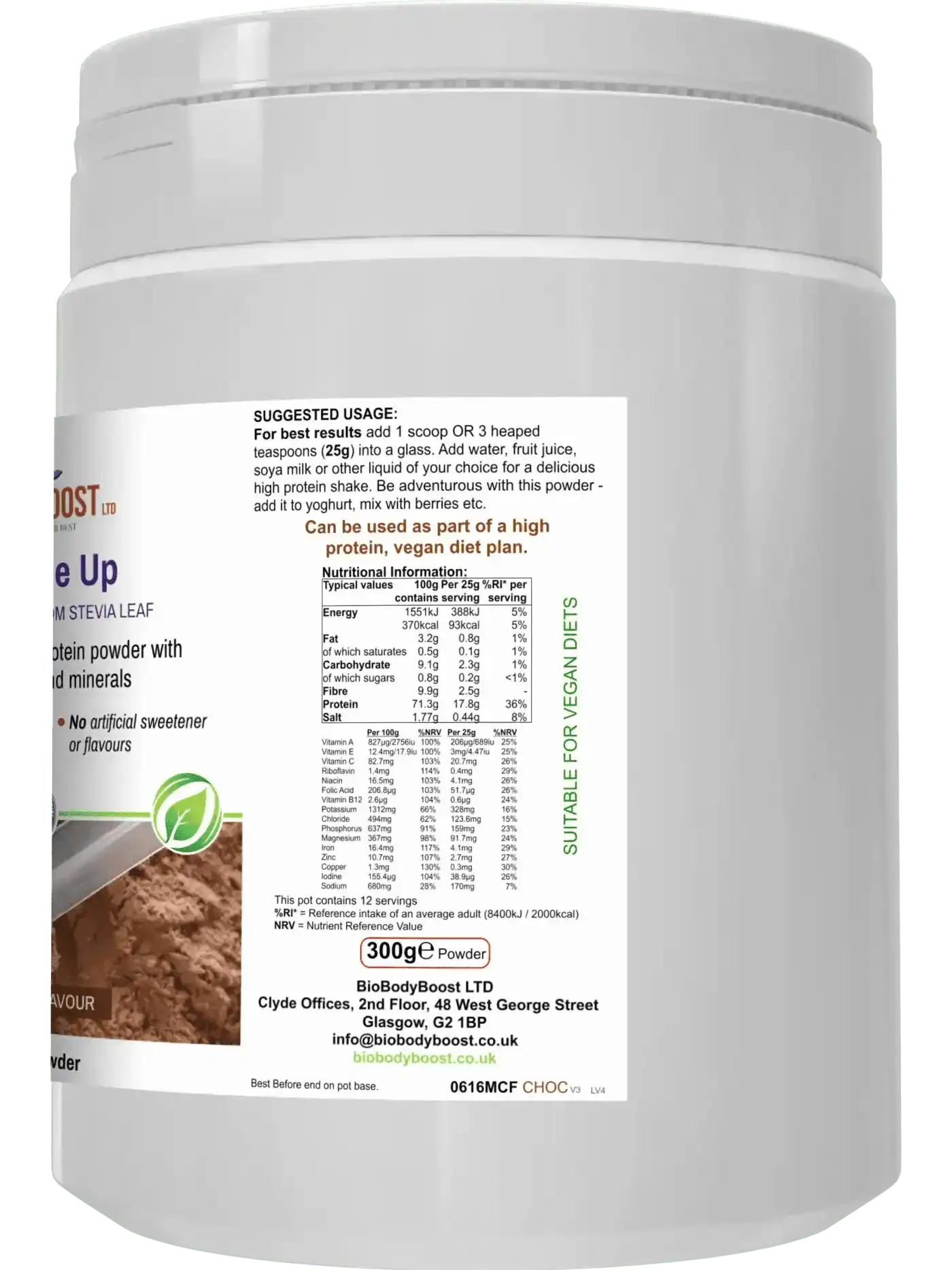 BioBodyBoost Diet Protein Shakes Shake Me Up Vegan Chocolate Meal Shake for Wellness