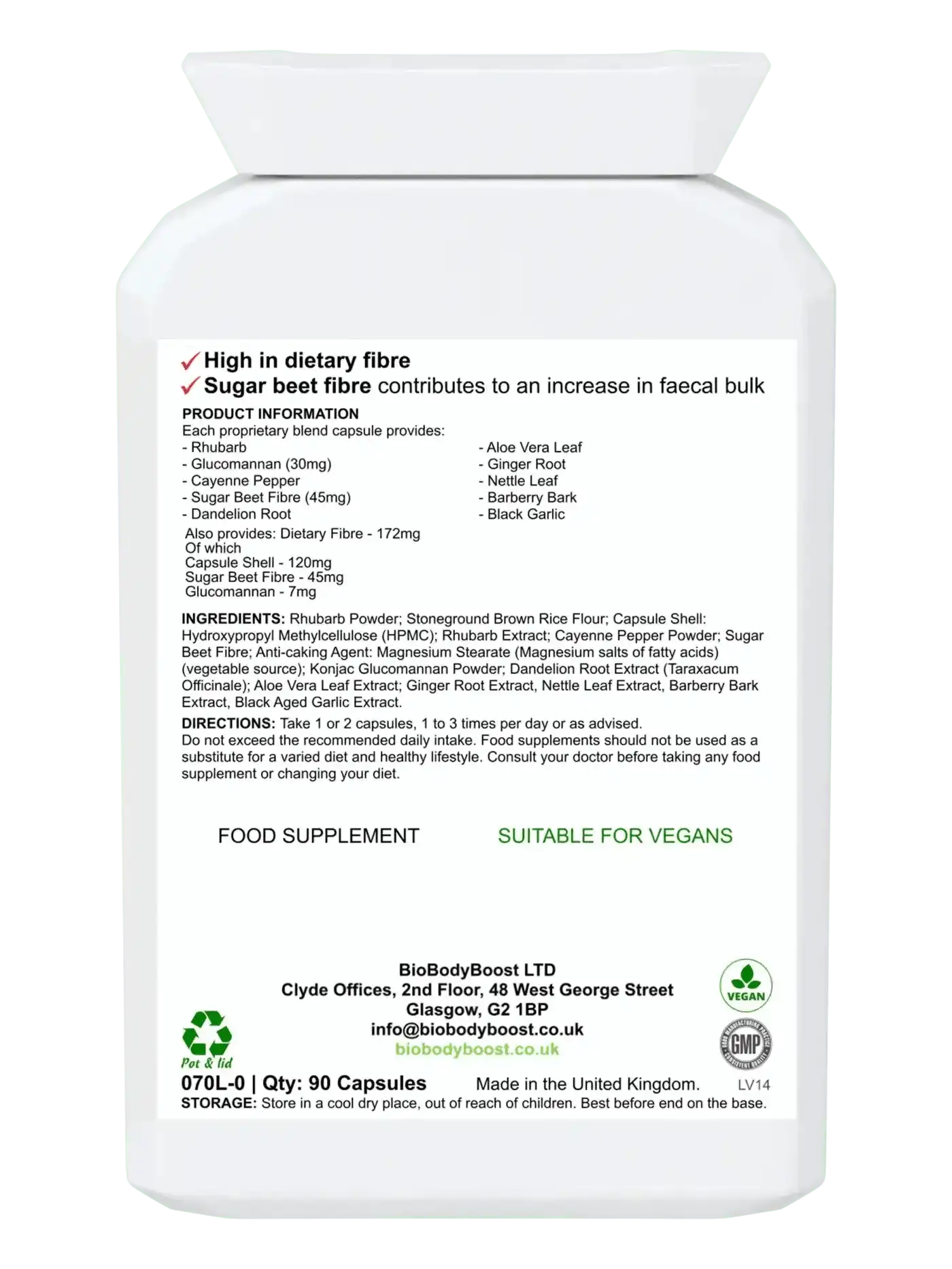 BioBodyBoost Digestive Supplements BioBlast - Natural Laxative - Fast-Acting Colon Cleanser