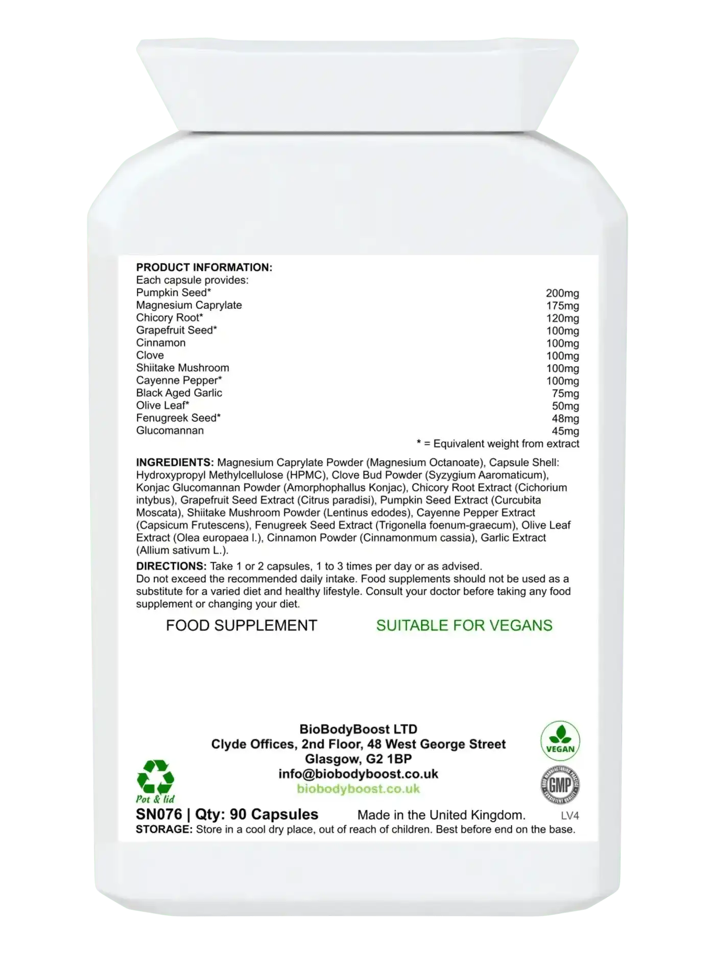 BioBodyBoost Digestive Supplements BioKlenz - Herbal Gut Detox Formula
