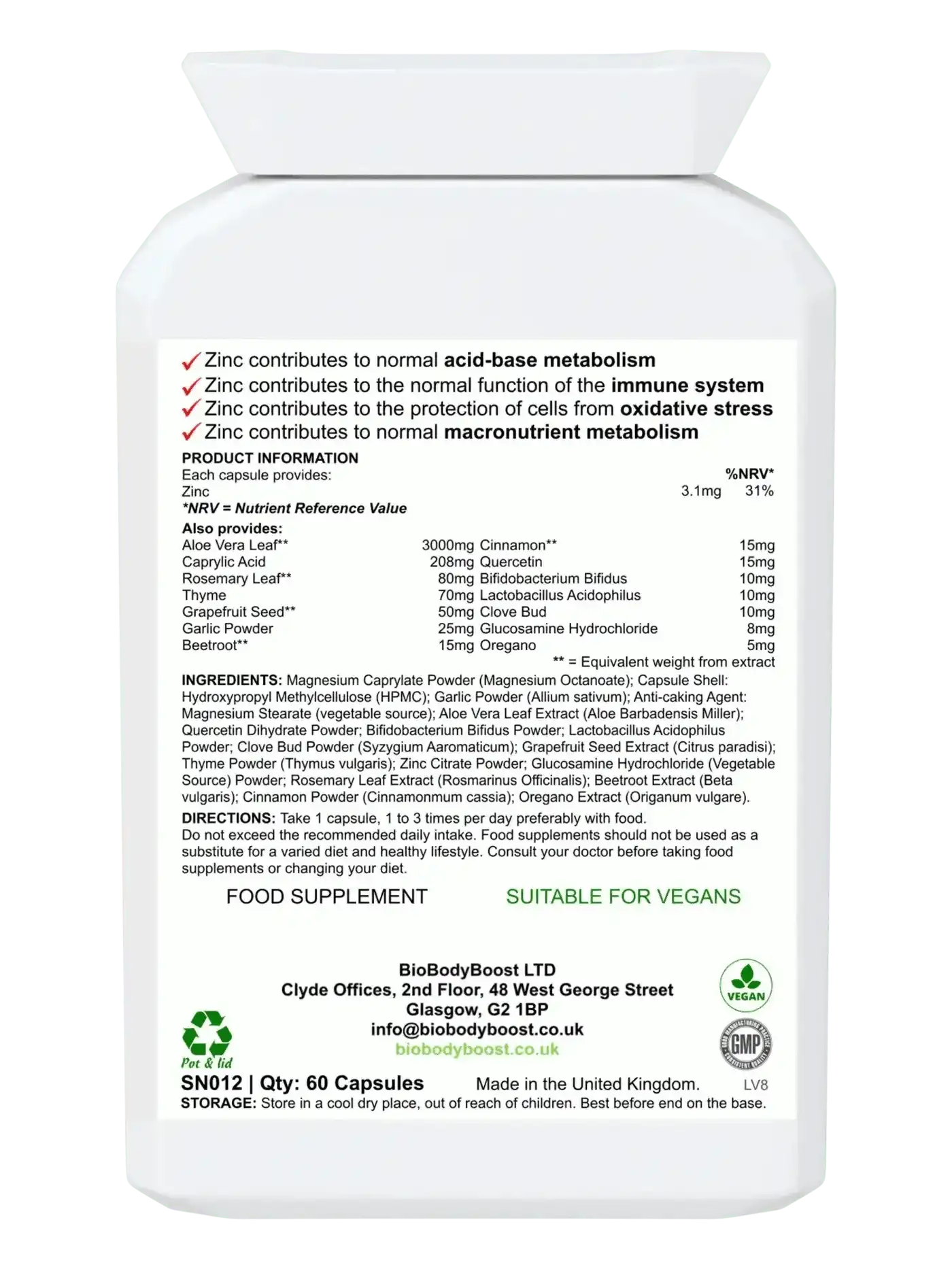 BioBodyBoost Digestive Supplements CapryBio - Antifungal Caprylic Acid Capsules for Digestive Health