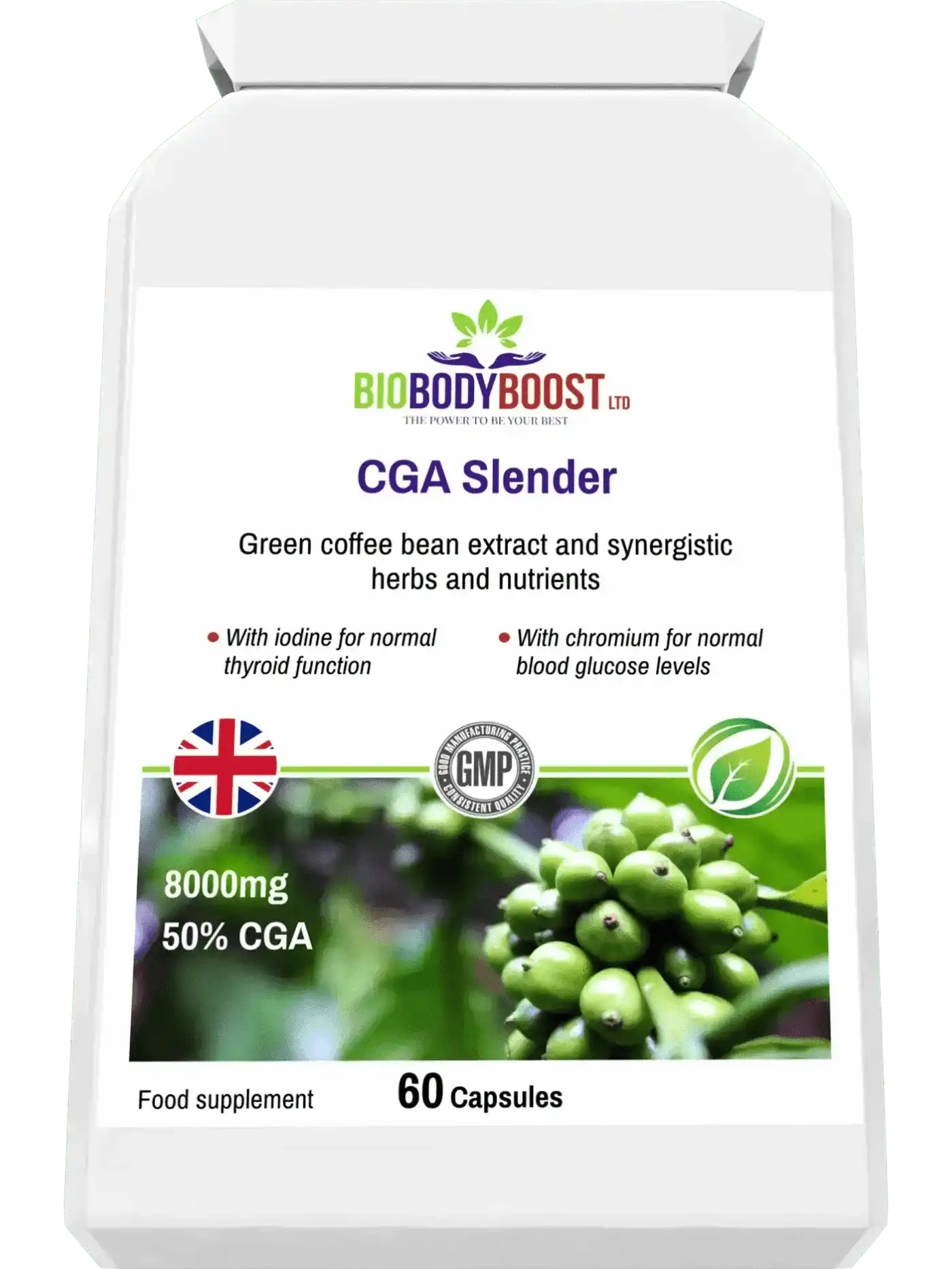 BioBodyBoost Digestive Supplements CGA Slender - Green Coffee 8000 CGA