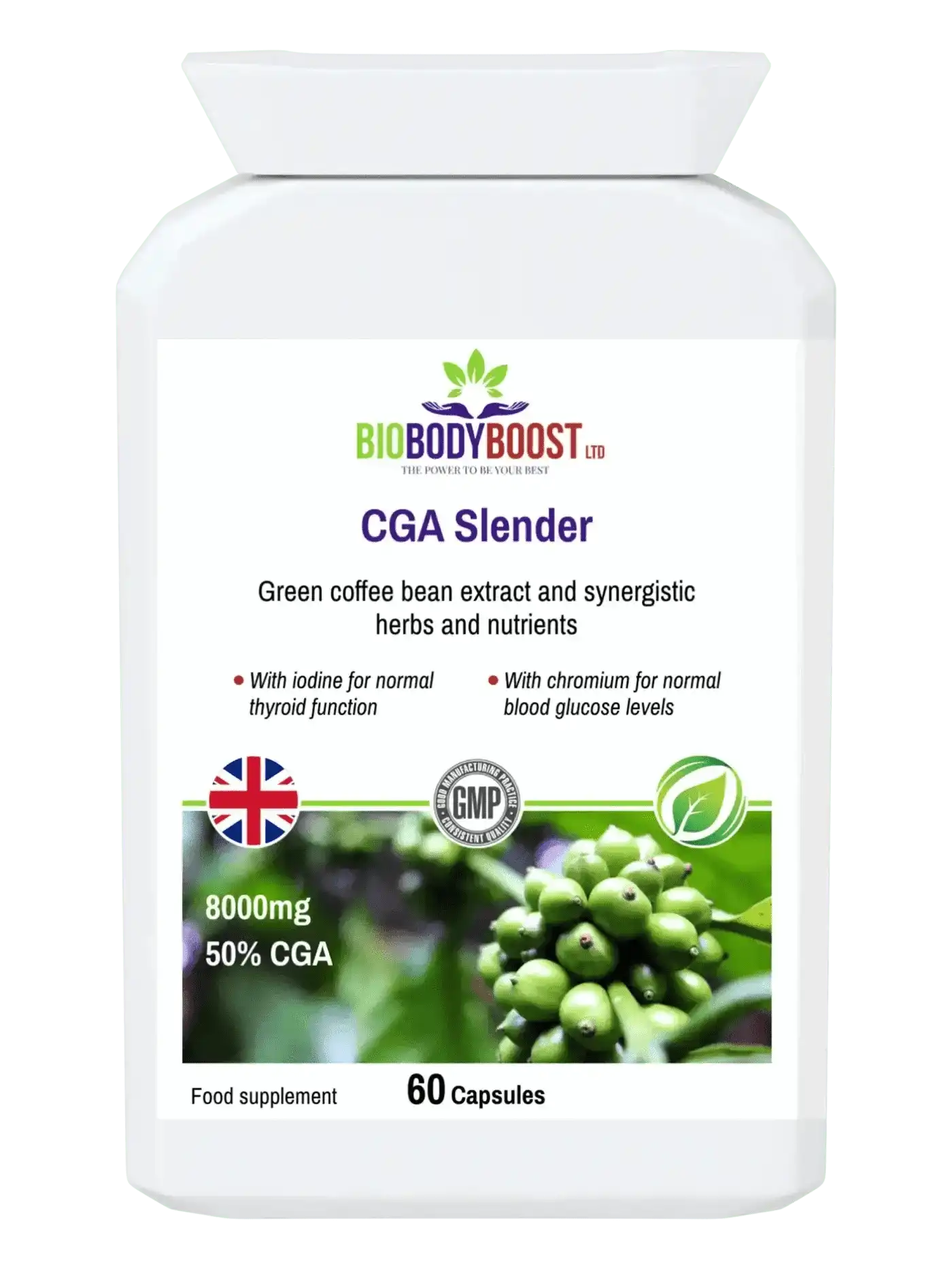 BioBodyBoost Digestive Supplements CGA Slender - Green Coffee 8000 CGA