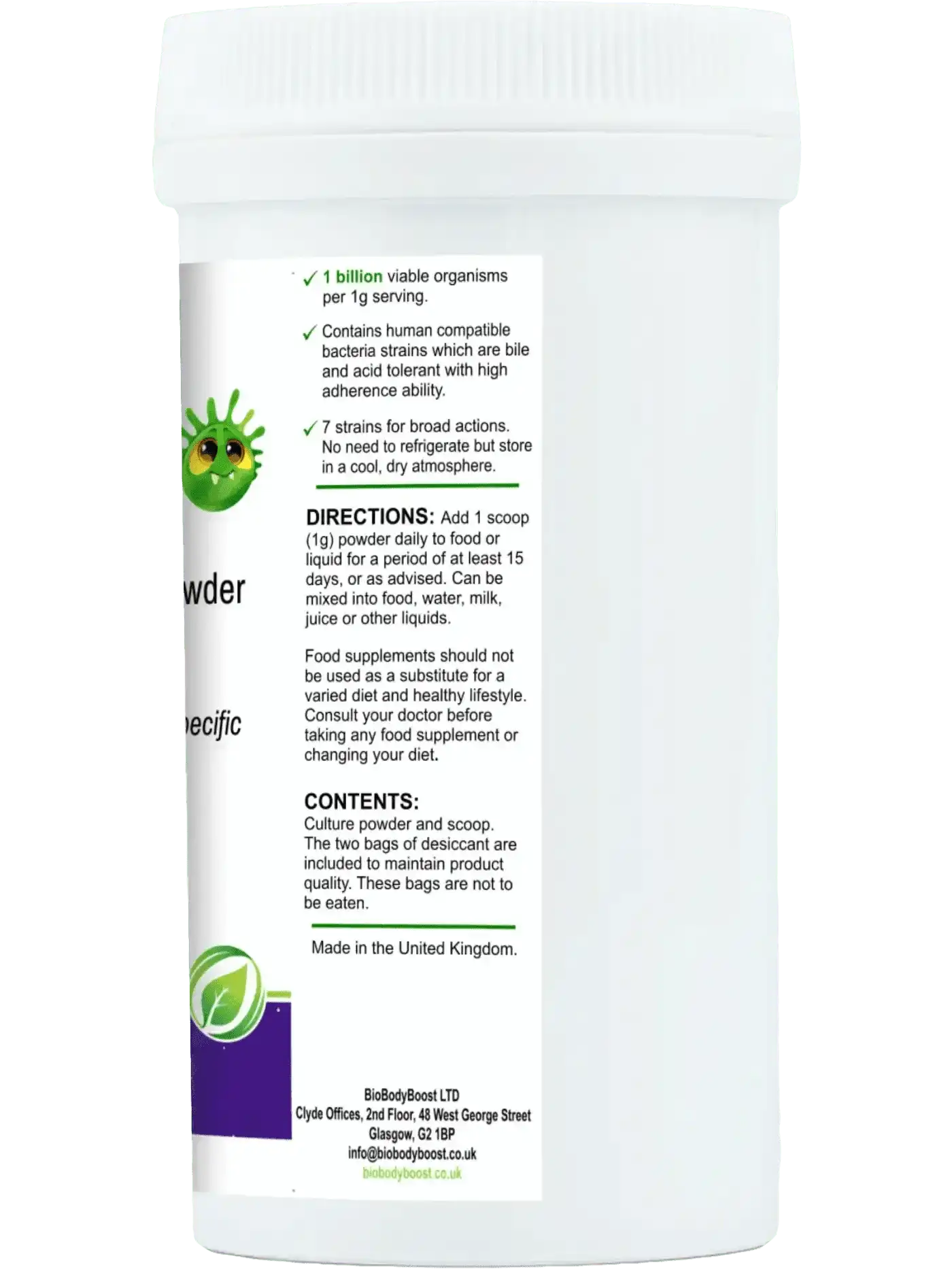 BioBodyBoost Digestive Supplements Little BioGut - Vegan Kids Probiotics