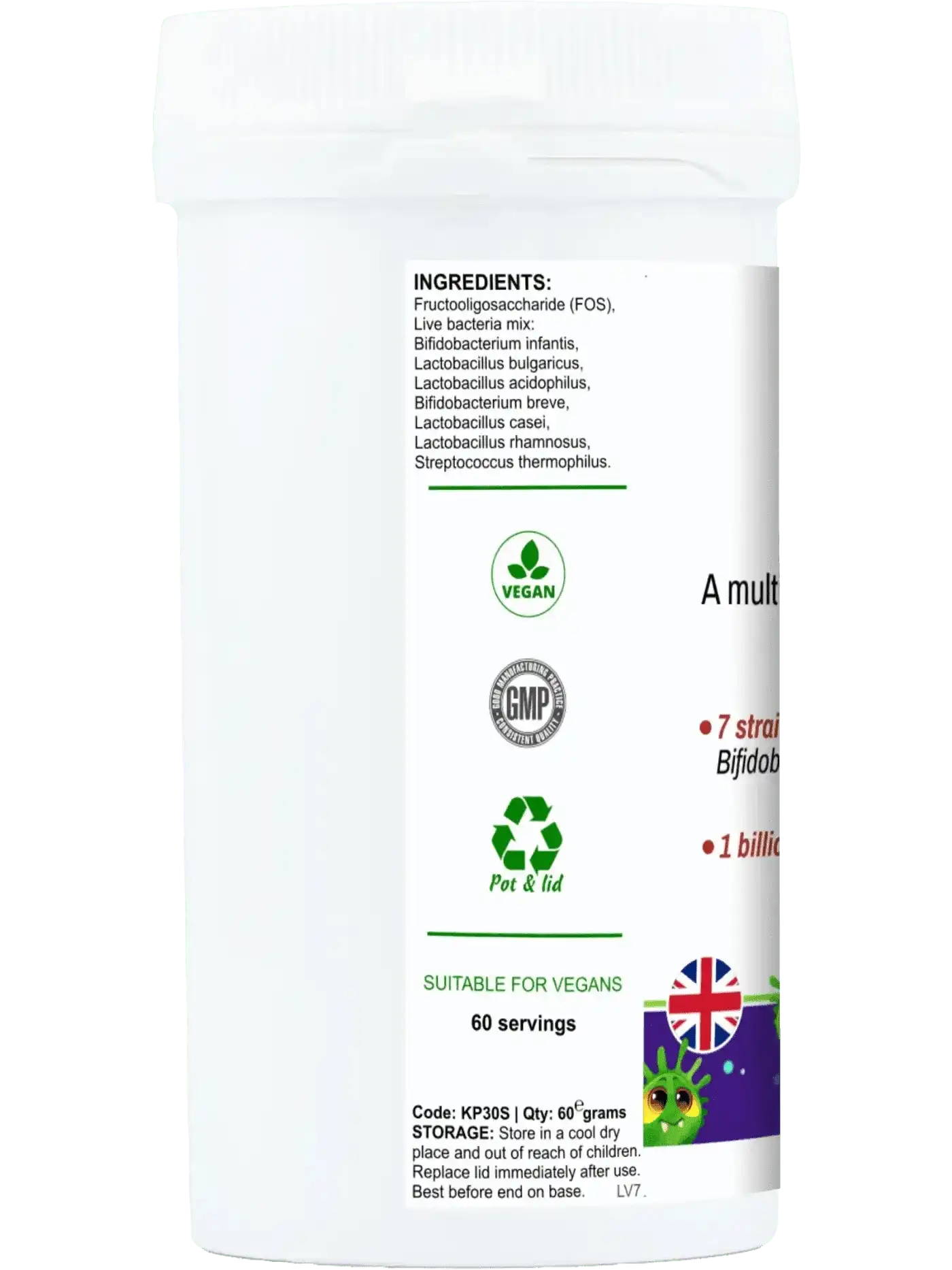 BioBodyBoost Digestive Supplements Little BioGut - Vegan Kids Probiotics