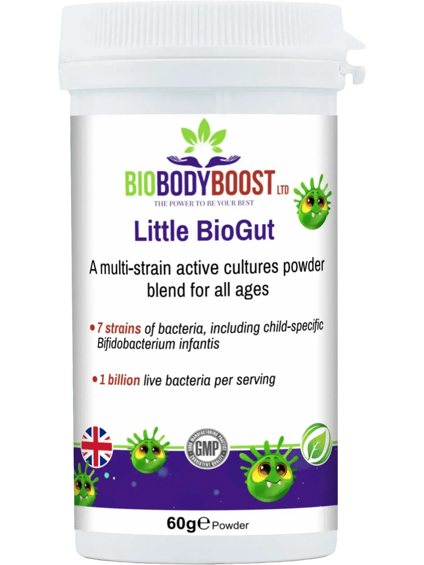 BioBodyBoost Digestive Supplements Little BioGut - Vegan Kids Probiotics