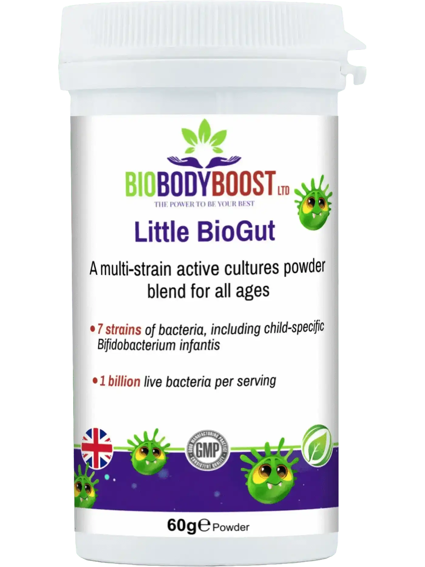 BioBodyBoost Digestive Supplements Little BioGut - Vegan Kids Probiotics