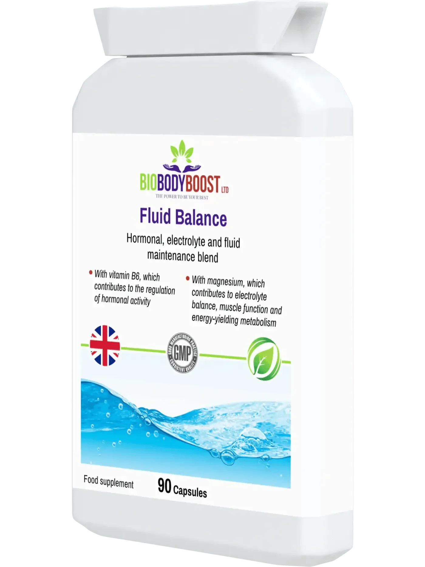 BioBodyBoost Fluid Balance Capsules for hormonal support and electrolyte water retention in 90 count