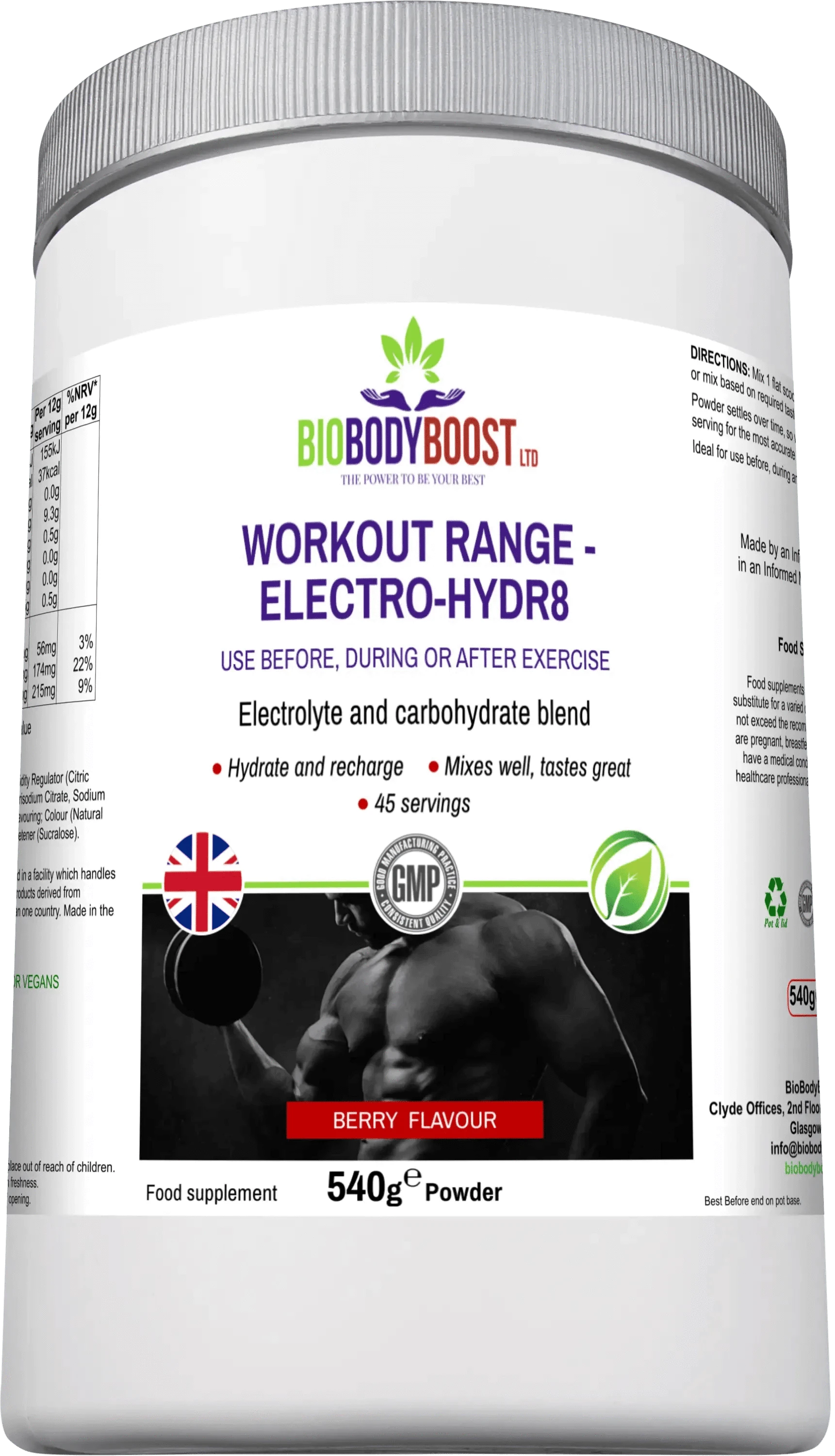 BioBodyBoost Electrolytes Electro-Hidr8 - Electrolyte Drink Mix Berry