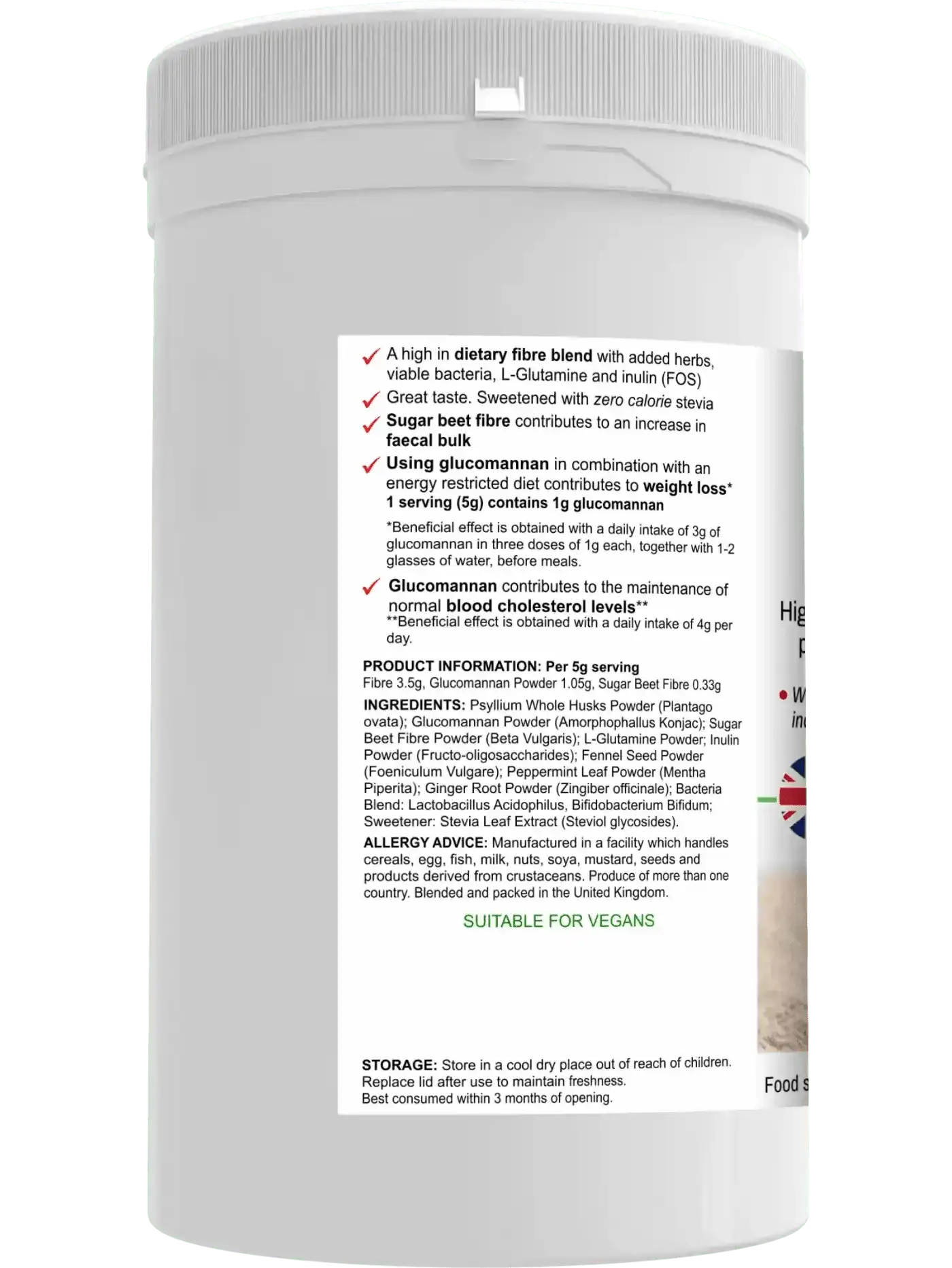 BioBodyBoost Food Supplement BioSlim - Psyllium Husks Dietary Fibre