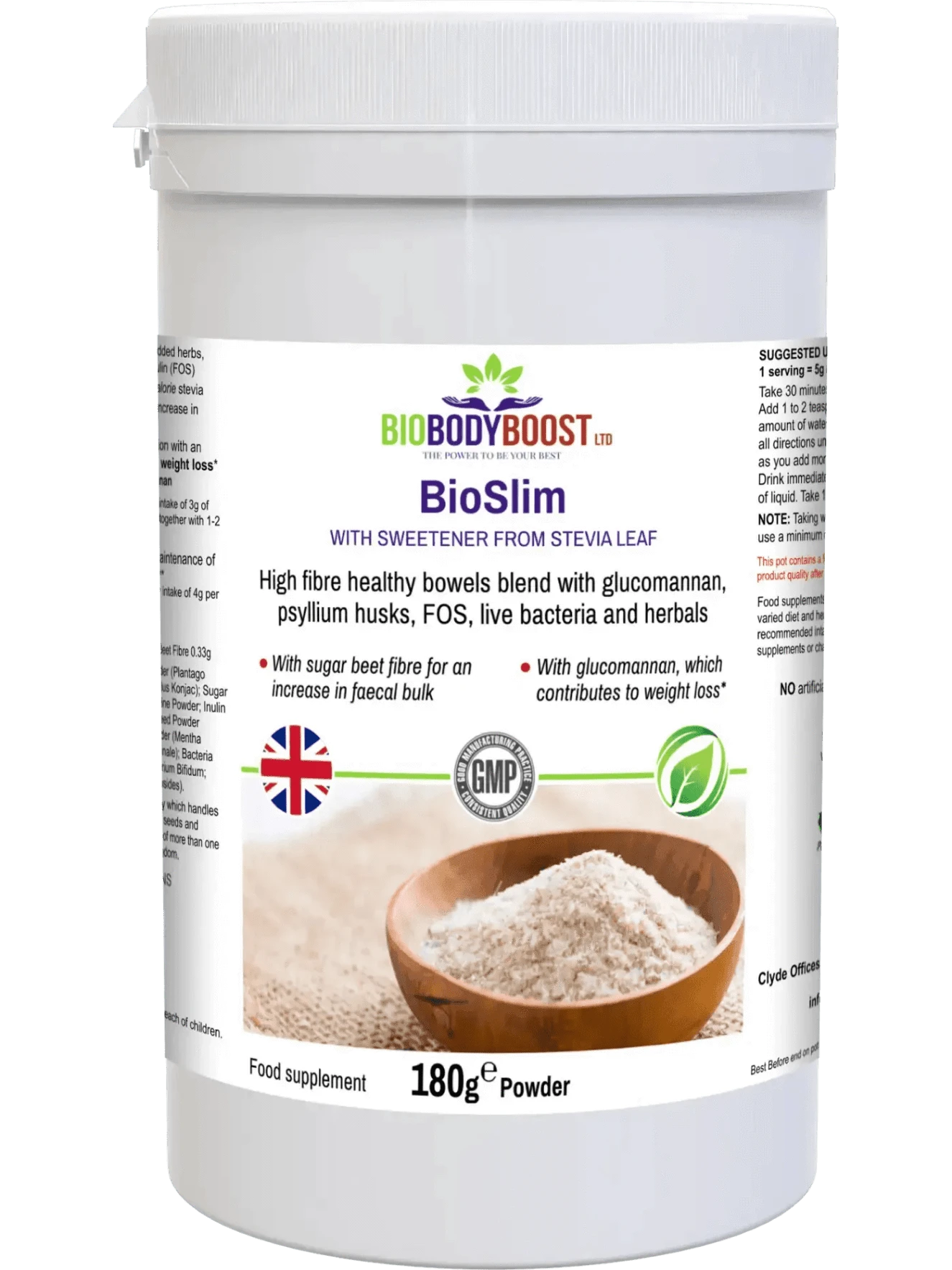 BioBodyBoost Food Supplement BioSlim - Psyllium Husks Dietary Fibre