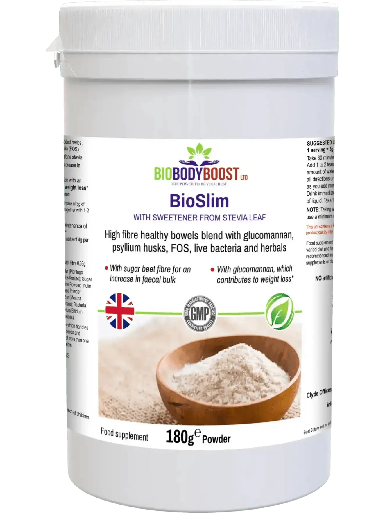 BioBodyBoost Food Supplement BioSlim - Psyllium Husks Dietary Fibre