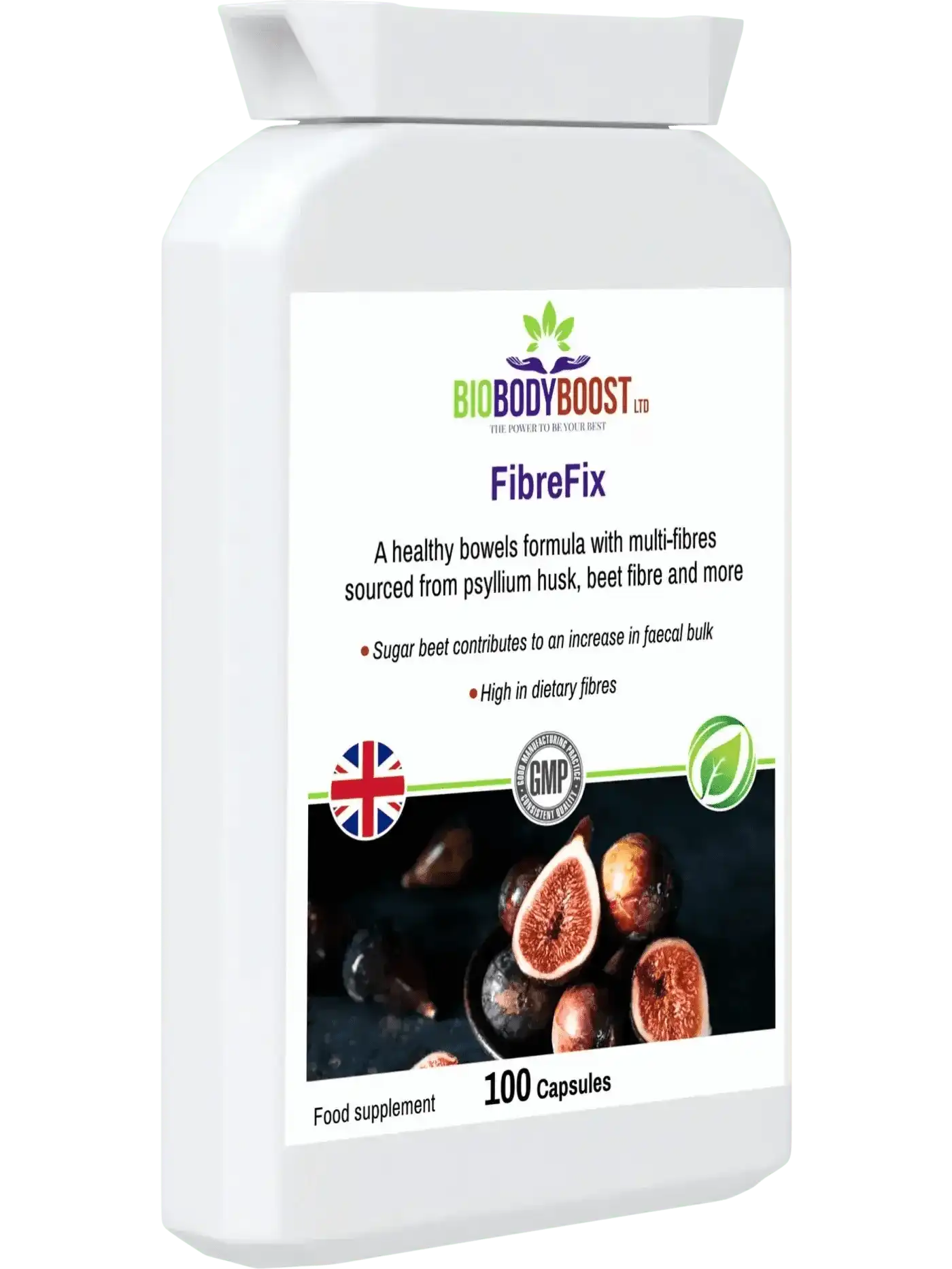 BioBodyBoost Food Supplement FibreFix - Psyllium Husk Dietary Fibre