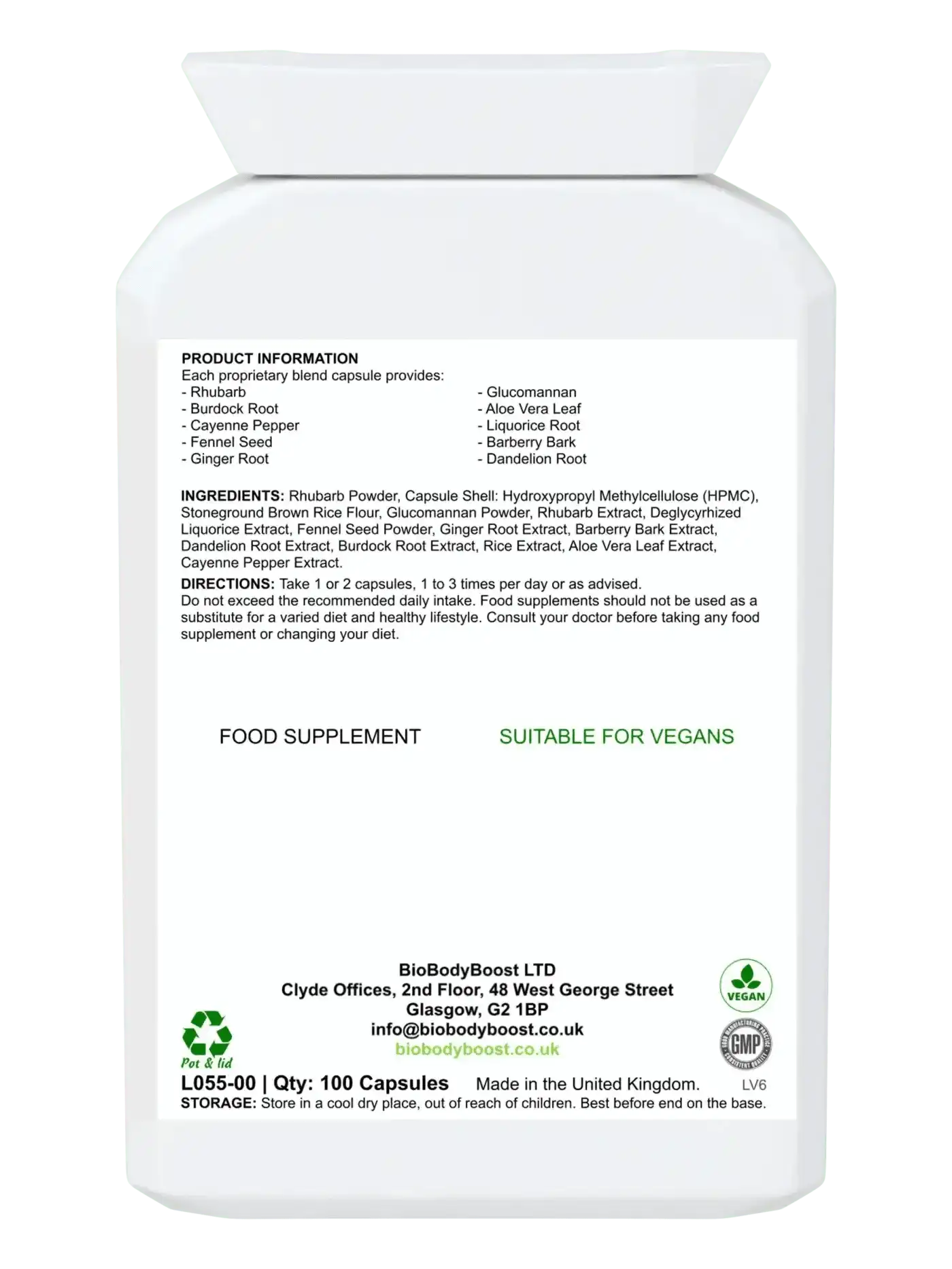 BioBodyBoost Food Supplement Herbal Colonix - Herbal Colon Cleanser