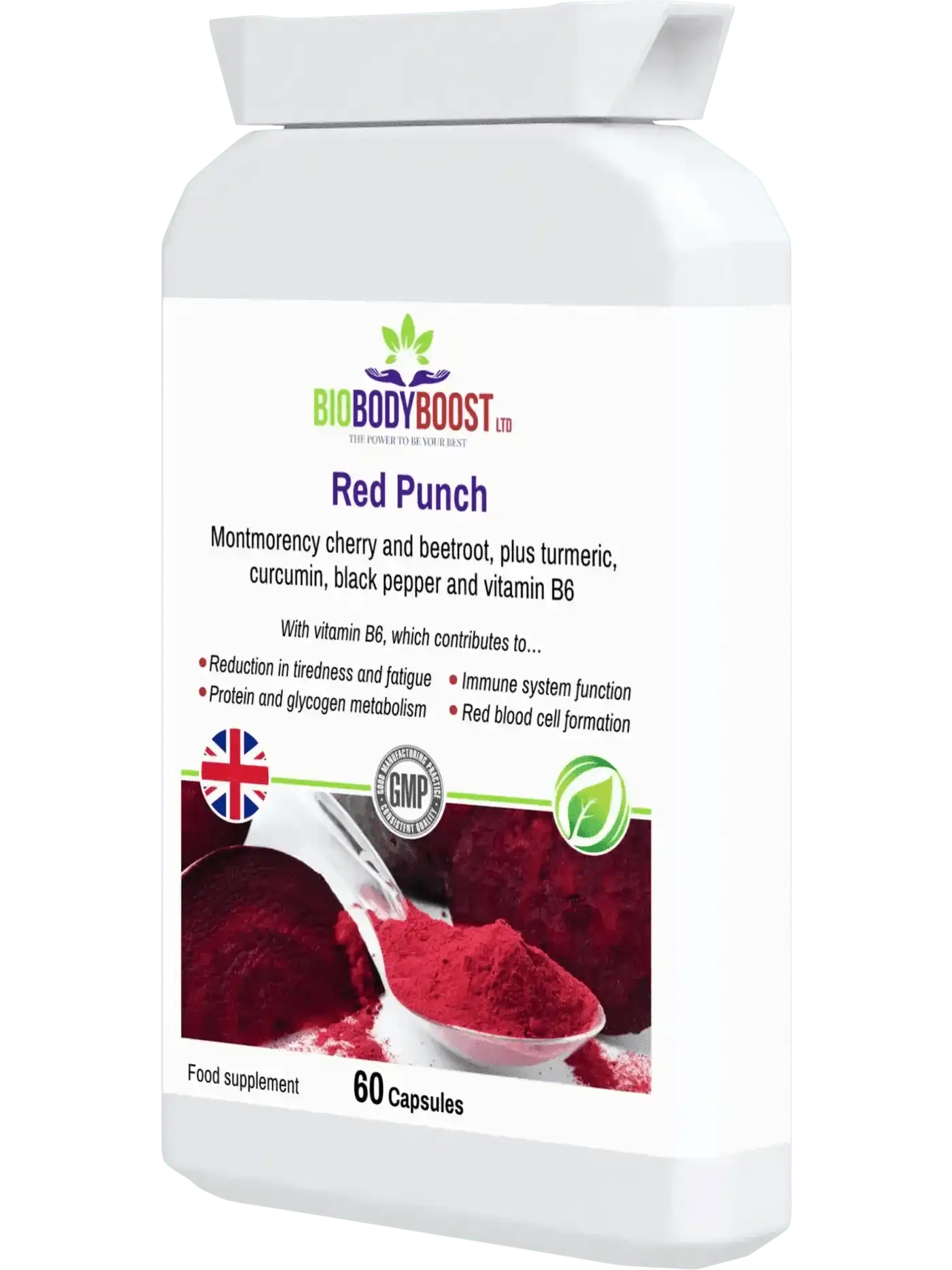 BioBodyBoost Food Supplement Red Punch - Beetroot & Cherry Supplement
