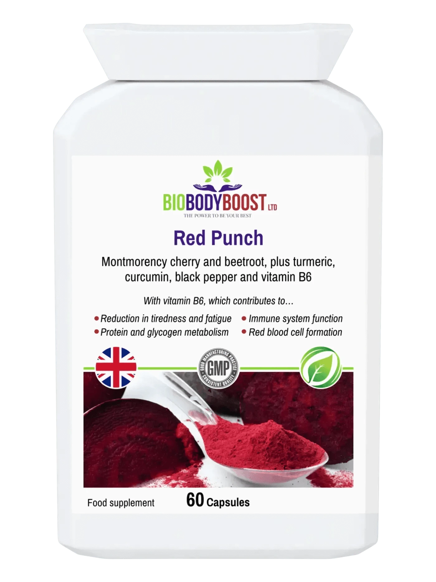 BioBodyBoost Food Supplement Red Punch - Beetroot & Cherry Supplement