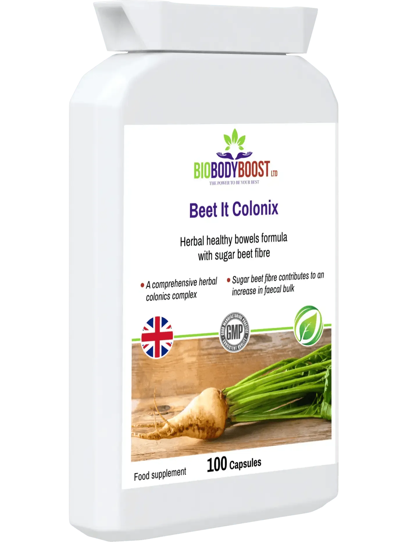 BioBodyBoost Beet It Colonix Herbal Colon Cleanse with 100 capsules for healthy digestion