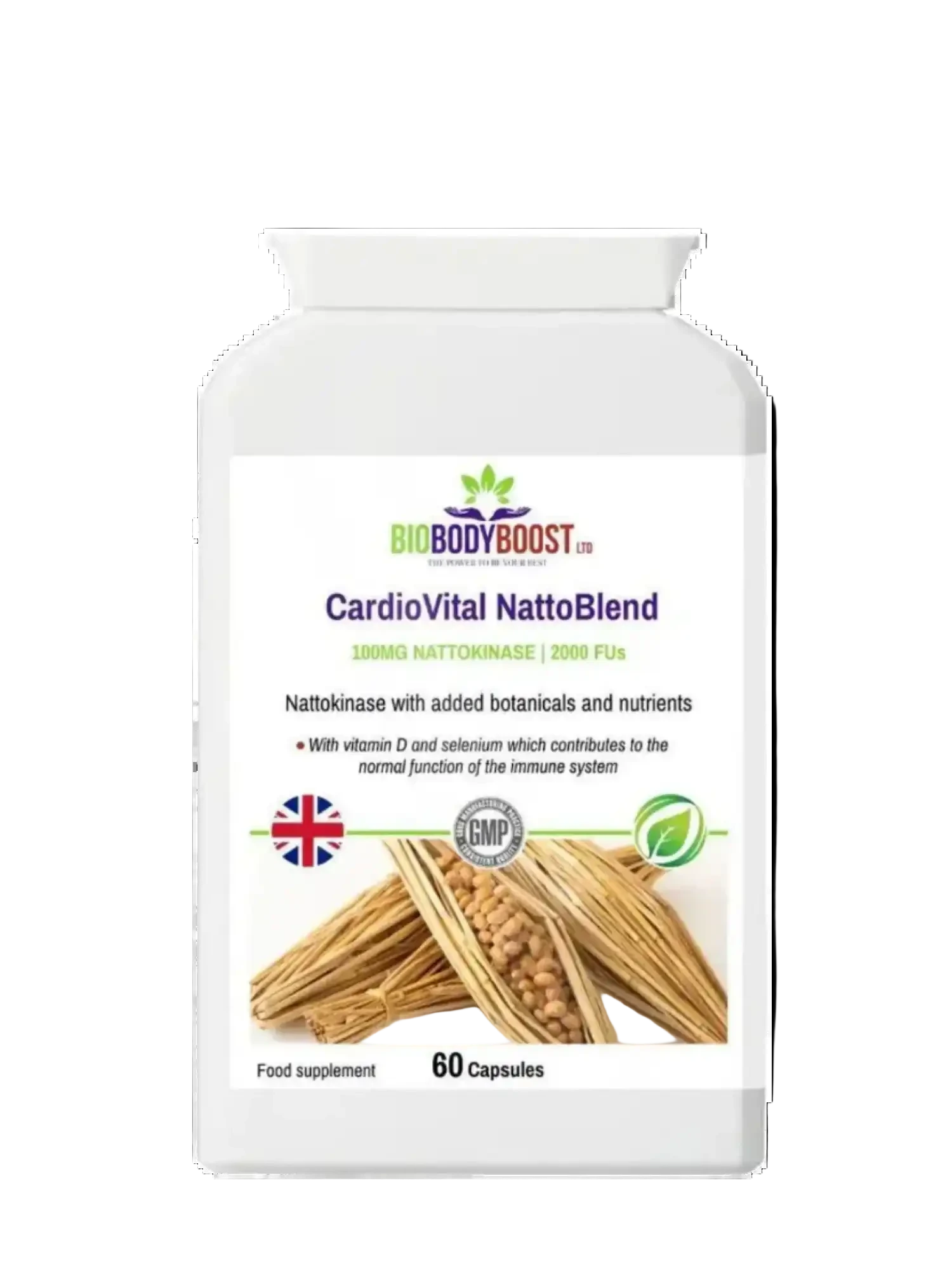 BioBodyBoost Herbal Multivitamins CardioVital Natto Blend - Nattokinase Supplement
