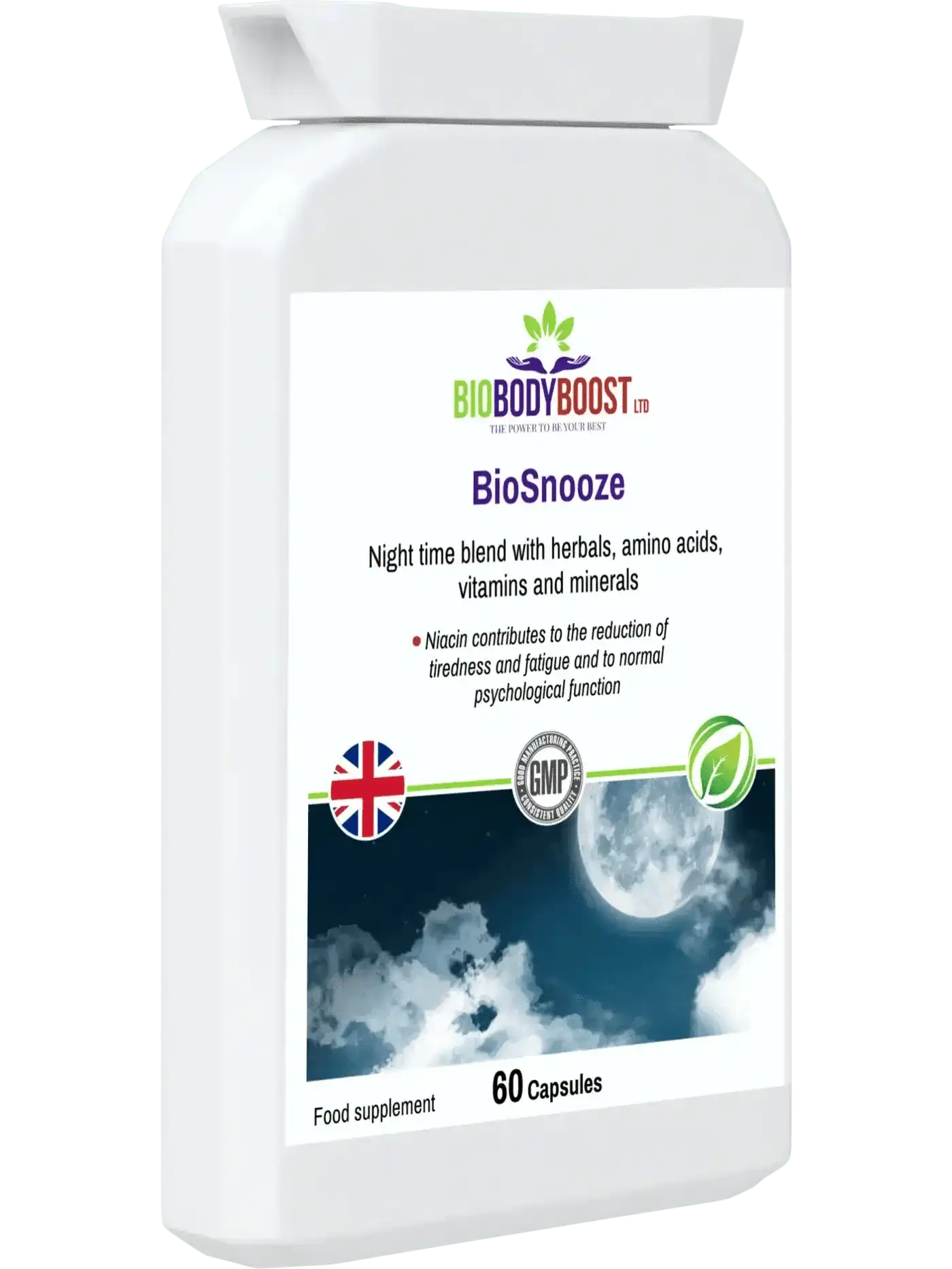 BioBodyBoost Herbal Supplements BioSnooze - Night Time Herbal Sleep Aid