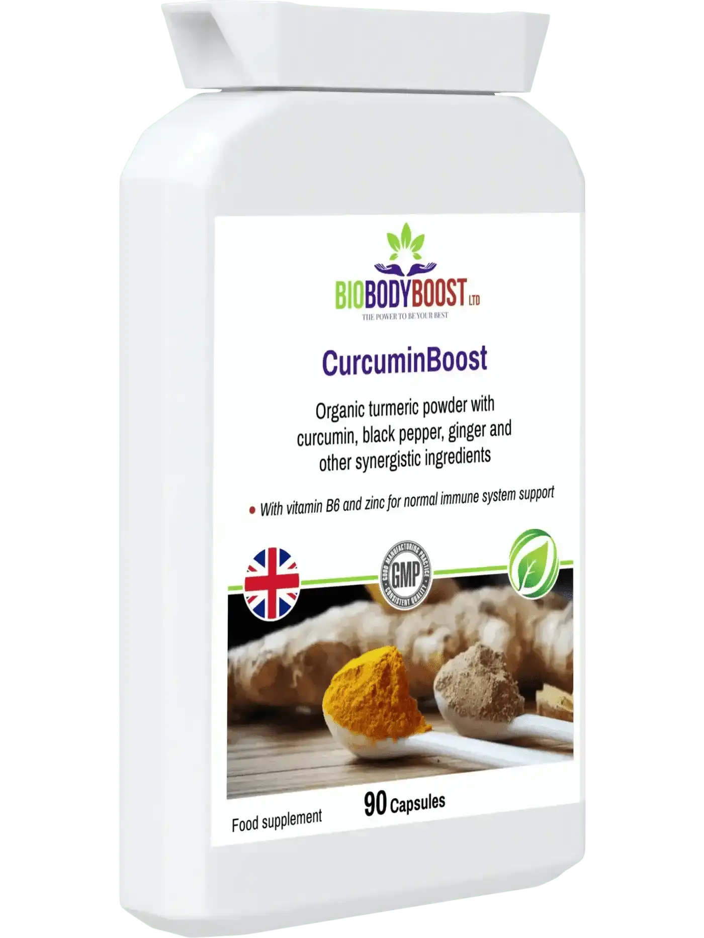 BioBodyBoost Herbal Supplements CurcuminBoost Organic Turmeric Curcumin Capsules - 90 Count