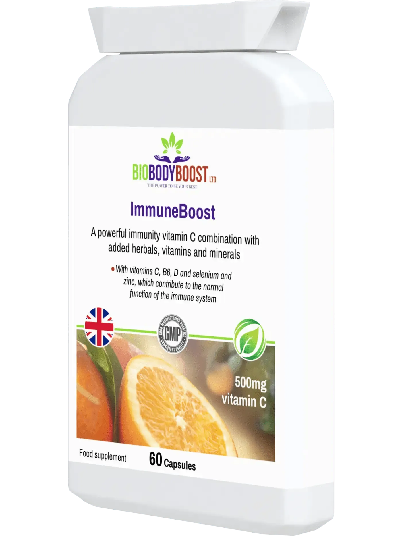 BioBodyBoost ImmuneBoost Herbal Vitamin C Complex with added vitamins and minerals for immune health