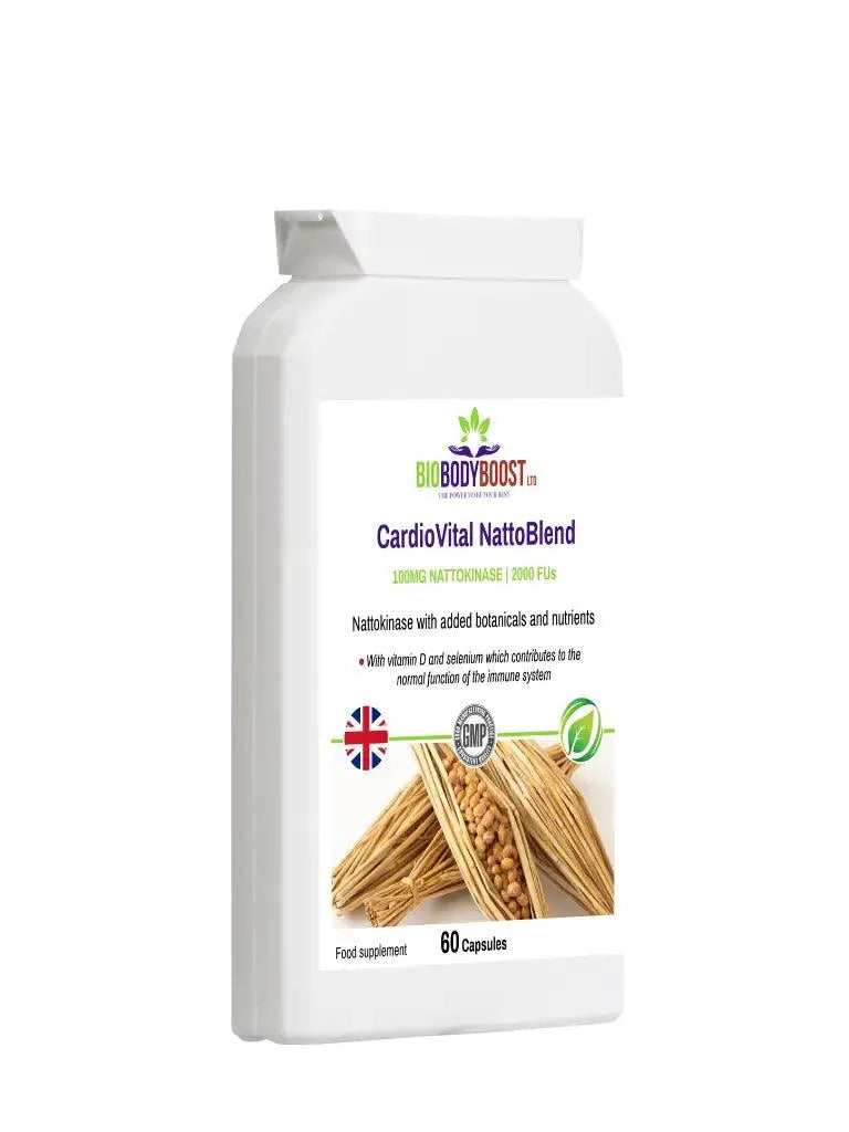 BioBodyBoost CardioVital NattoBlend Herbal Multivitamins with Nattokinase for immune support in 60 capsules