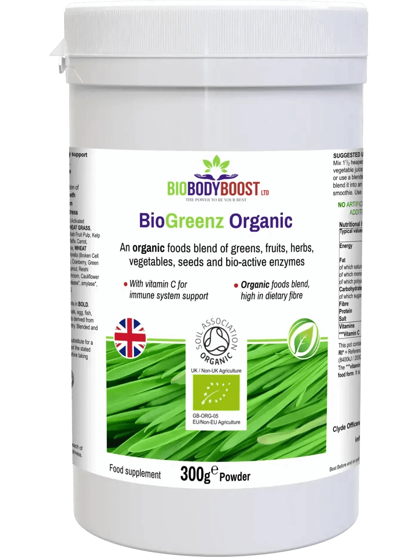 BioBodyBoost Nutrition Drinks & Shakes BioGreenz Organic Green Meal Shake - Complete Plant-Based Nutrition