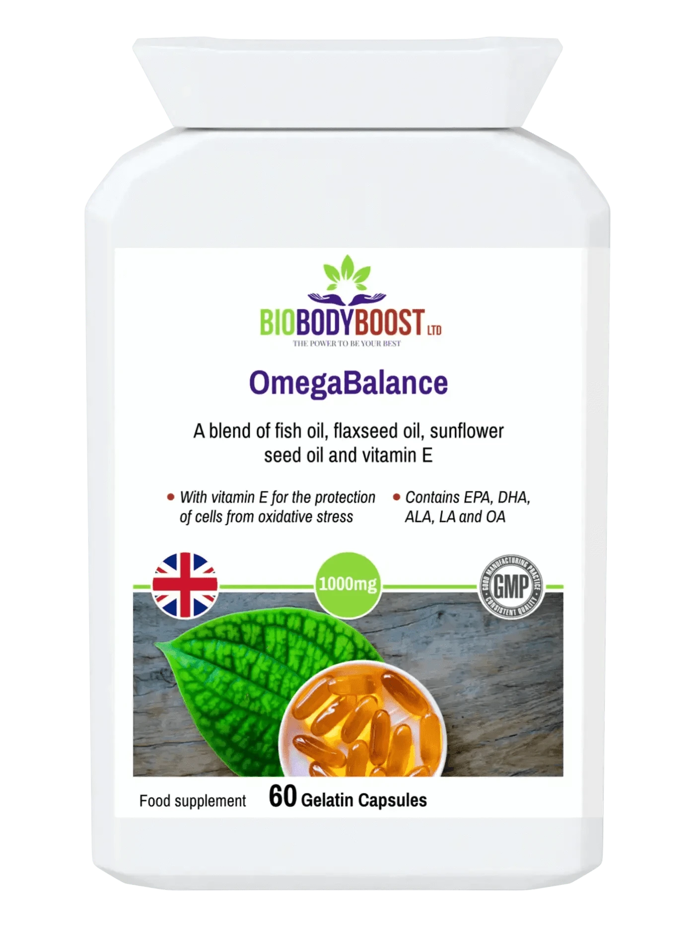 BioBodyBoost Omega Fatty Acids OmegaBalance - Omega 3, 6, 9 Oils Blend