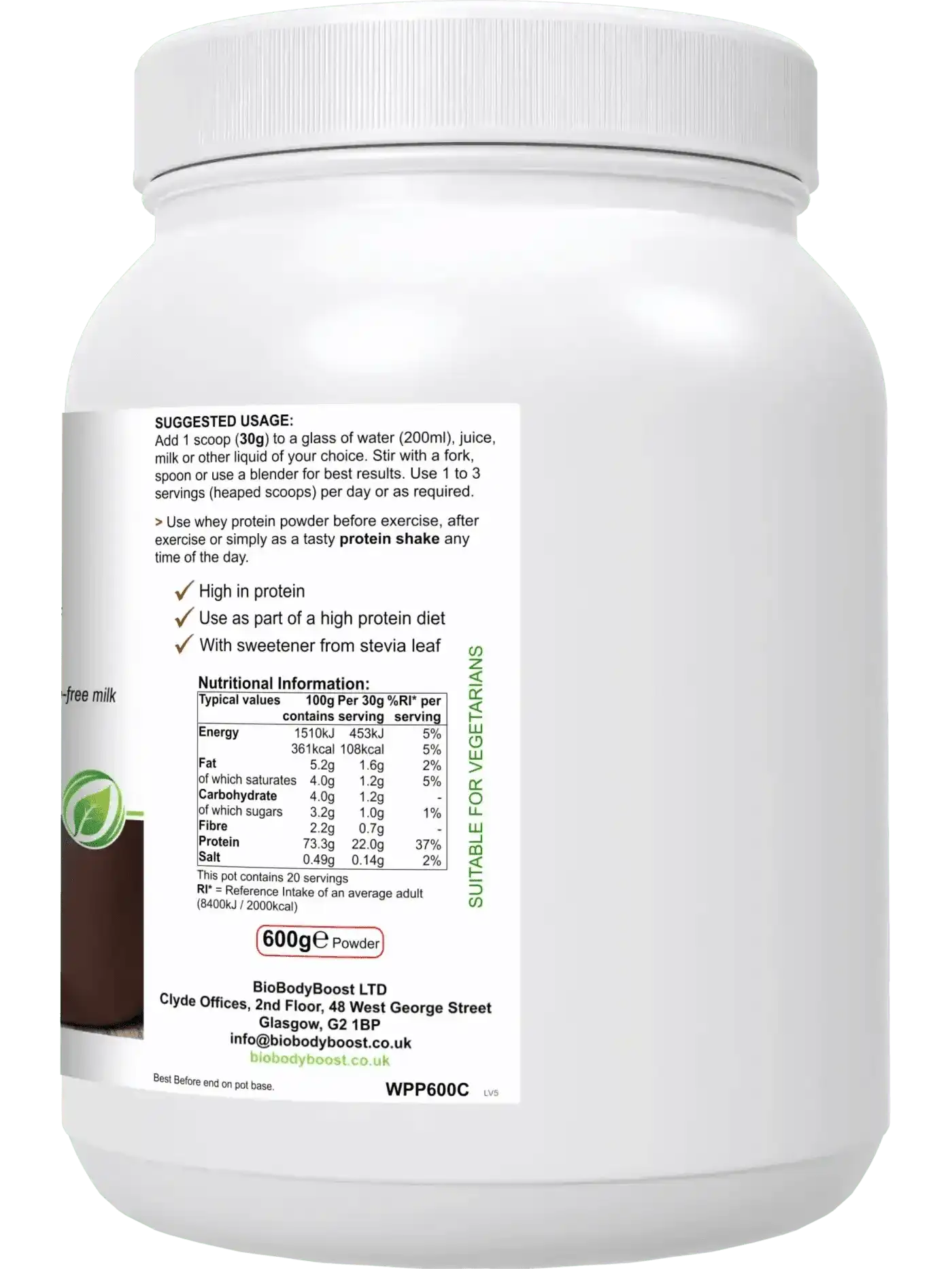 BioBodyBoost Protein Powders WheyPro - Chocolate Whey Protein Powder