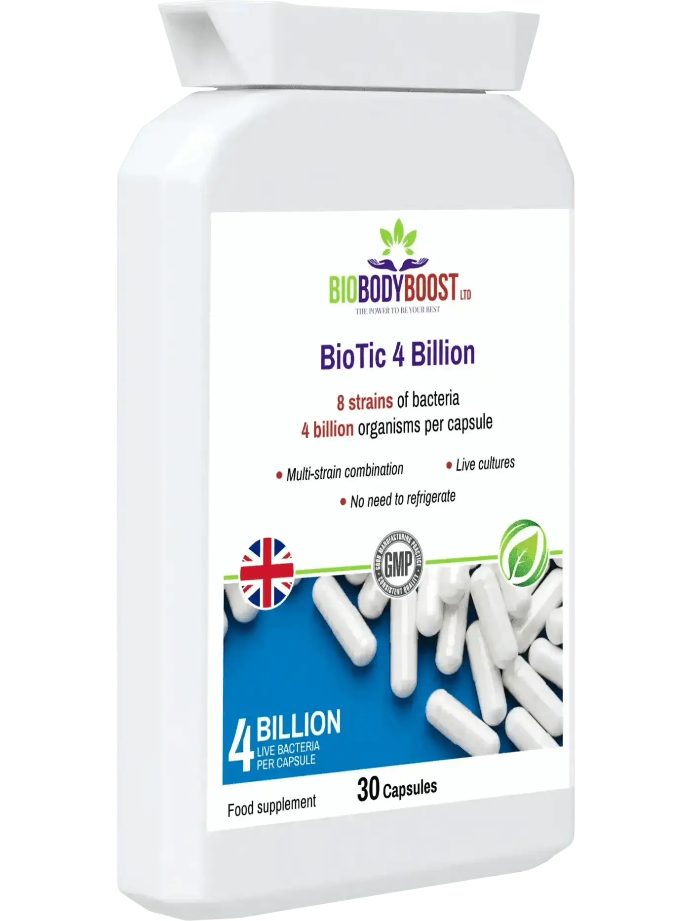BioBodyBoost Vitamins & Supplements BioTic 4 Billion - Multi-Strain Probiotic