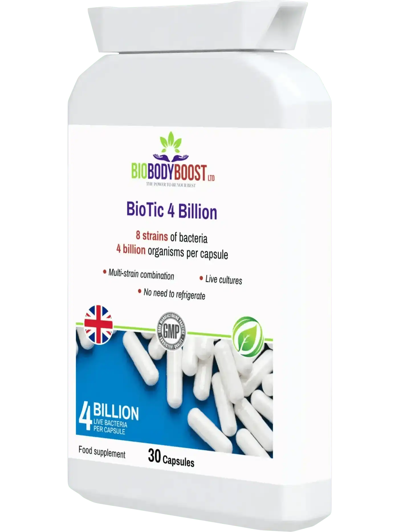 BioBodyBoost Vitamins & Supplements BioTic 4 Billion - Multi-Strain Probiotic