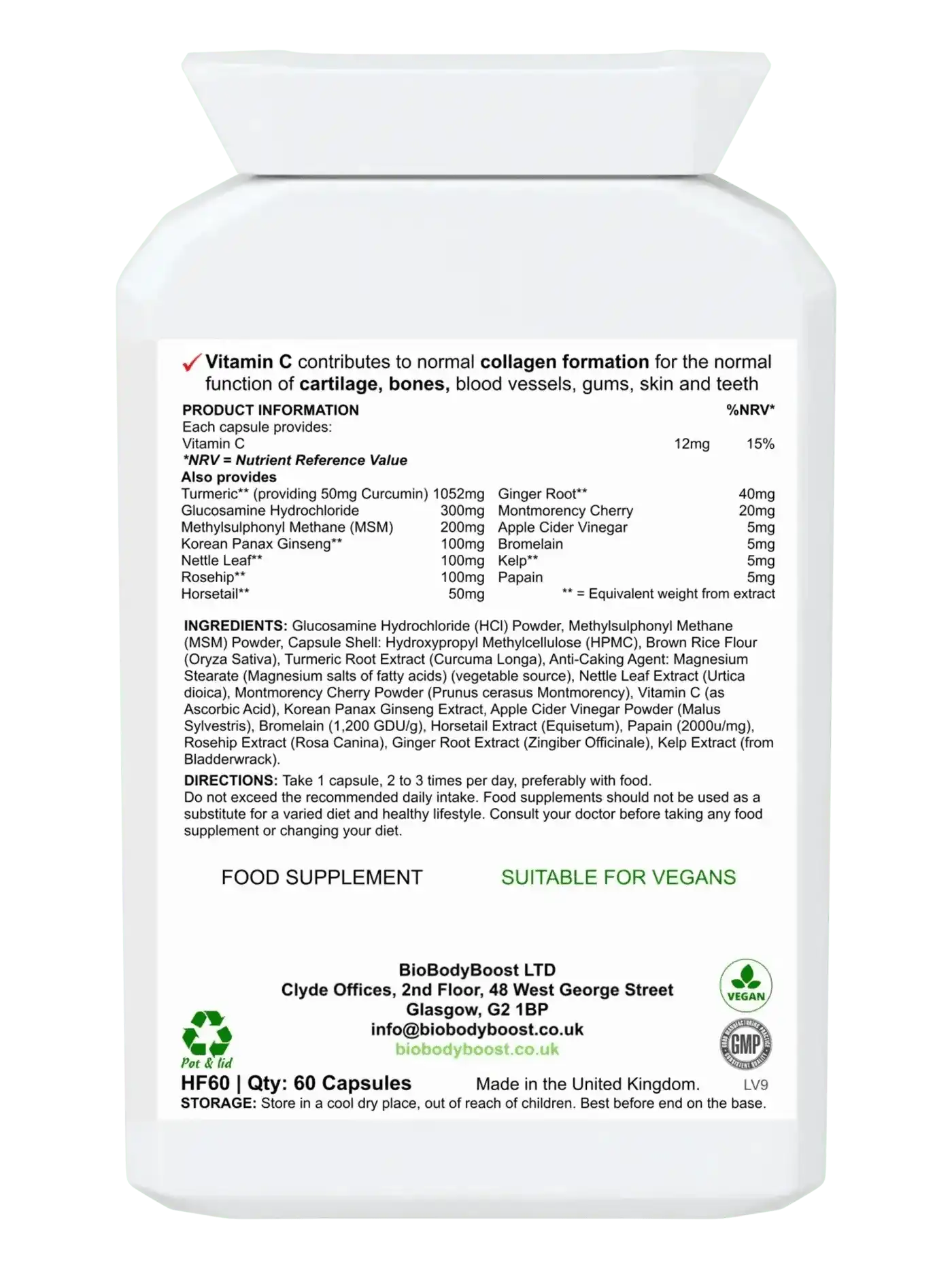 BioBodyBoost Vitamins & Supplements Flexi-Time - Glucosamine HCL Complex