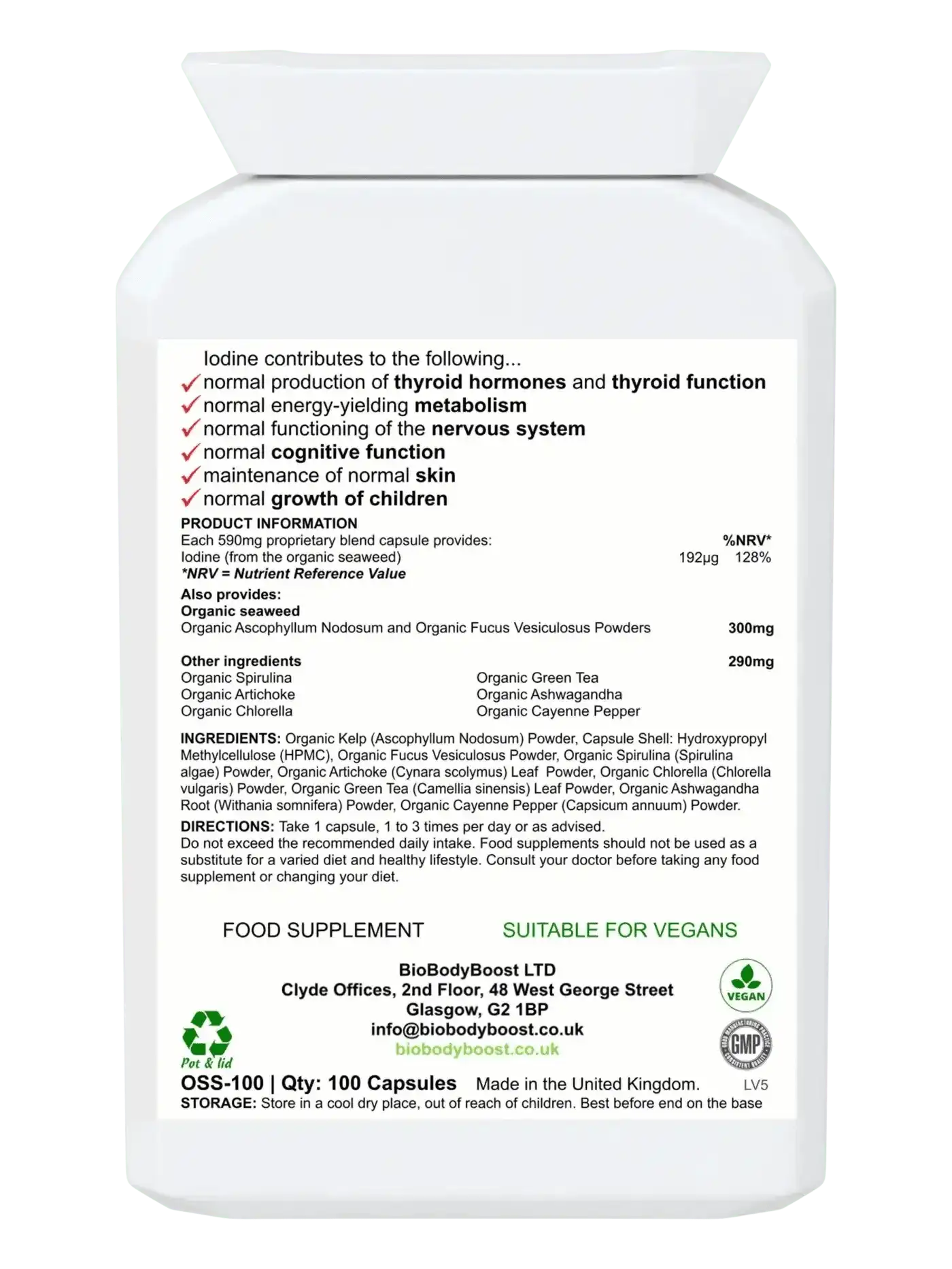 BioBodyBoost Vitamins & Supplements IoBio - Organic Seaweed Herbal Combination