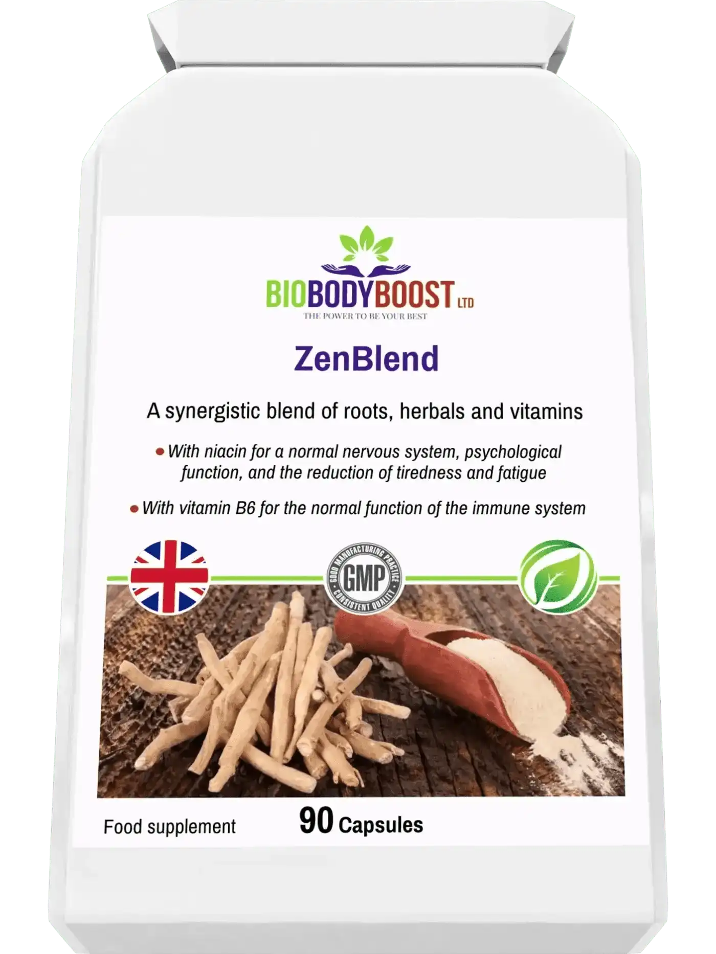 BioBodyBoost Vitamins & Supplements ZenBlend - Ashwagandha Complex with Niacin