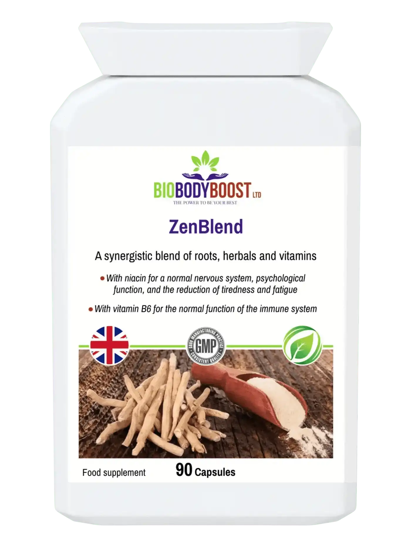 BioBodyBoost Vitamins & Supplements ZenBlend - Ashwagandha Complex with Niacin