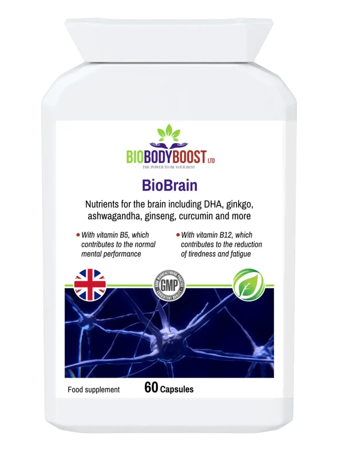 BioBrain Natural Nootropic Herbal Brain Supplement BioBodyBoost