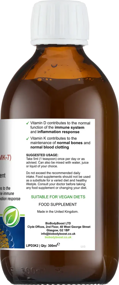 D3 K2 Supplement | Liposomal Vitamin D3 K2 | BioBodyBoost
