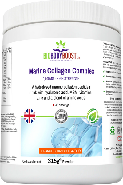 Marine Collagen Powder UK – 9g Per Serving Drink Mix 315g