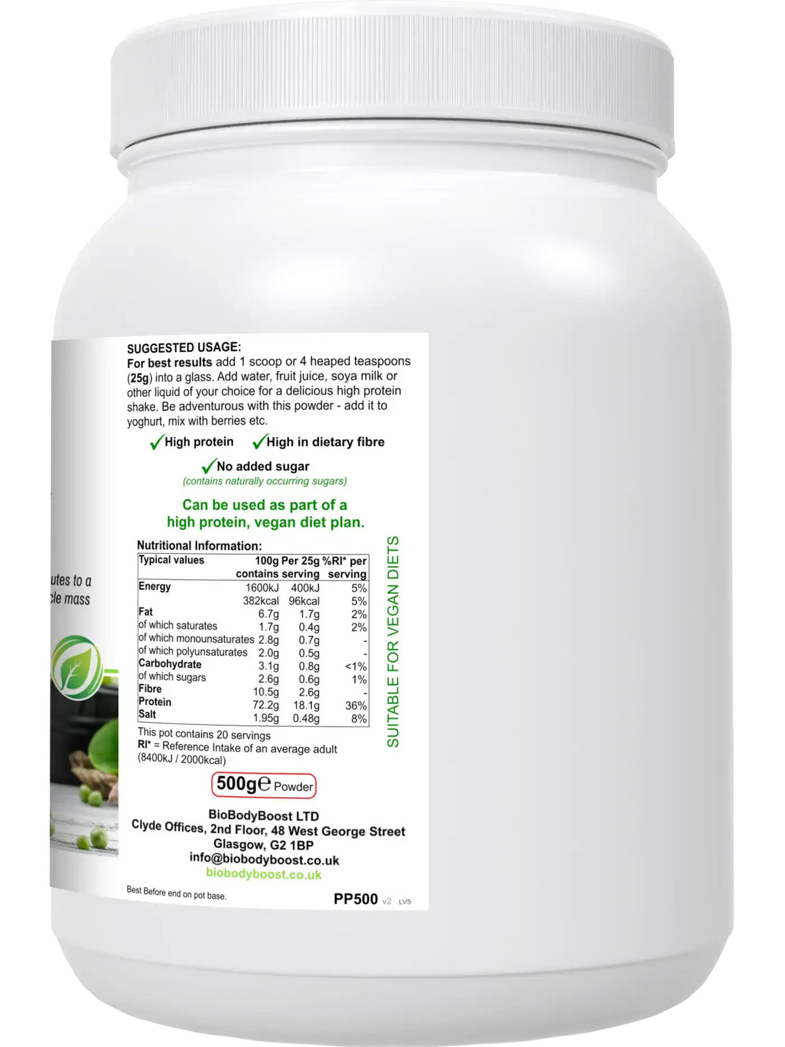 PeaPro High Protein Fibre Pea Powder - Nutrition Drinks & Shakes