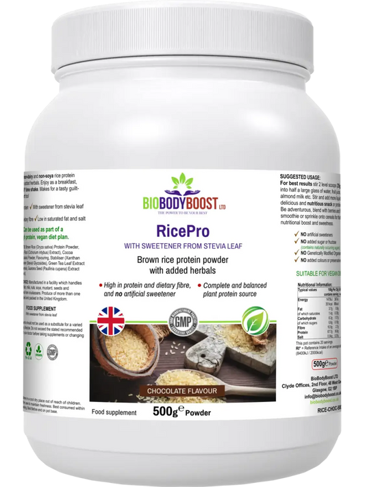 RicePro Rice Protein Powder Blend - Nutrition Drinks & Shakes brown