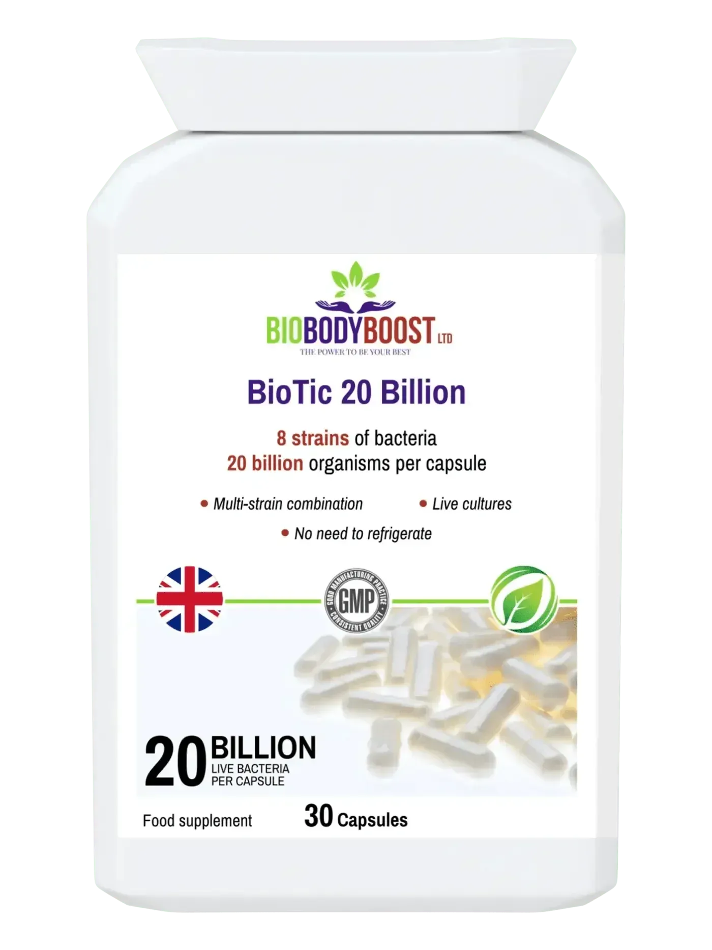 Improve Gut Health with BioTic 20 Billion Vegan Probiotic - BioBodyBoost