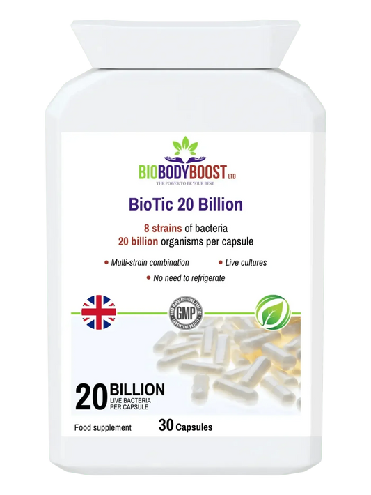 Improve Gut Health with BioTic 20 Billion Vegan Probiotic - BioBodyBoost