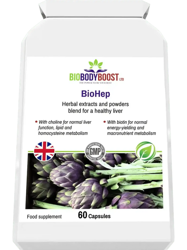 BioHep liver support supplement by BioBodyBoost, halal approved choline and artichoke formula
